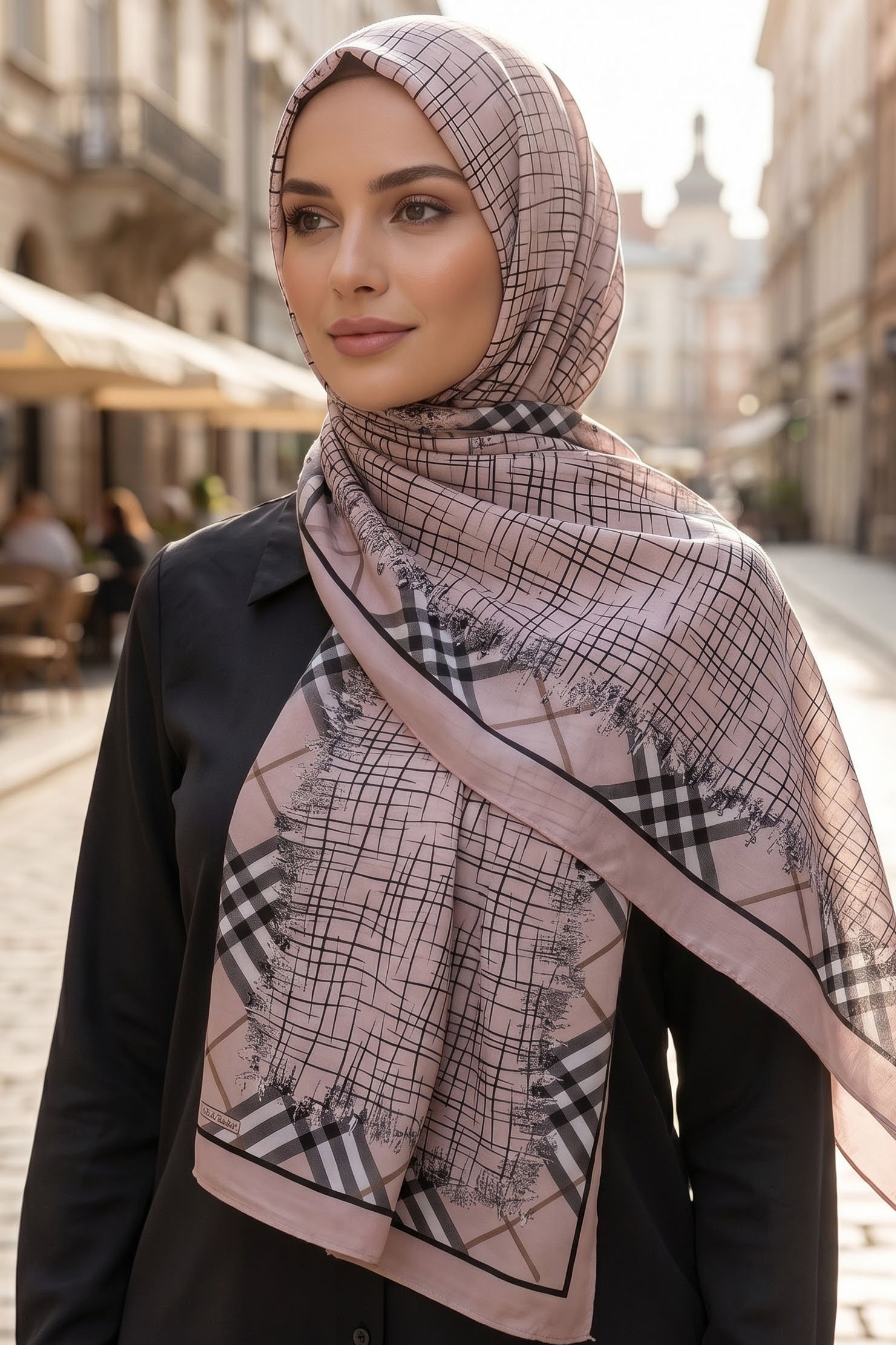 Baskılı Desenli Soft Şal Somon - 29258-SOMON - 1