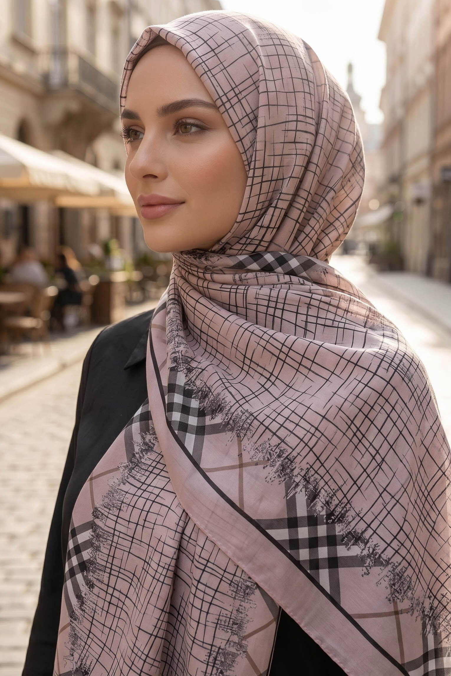 Baskılı Desenli Soft Şal Somon - 29258-SOMON - 2