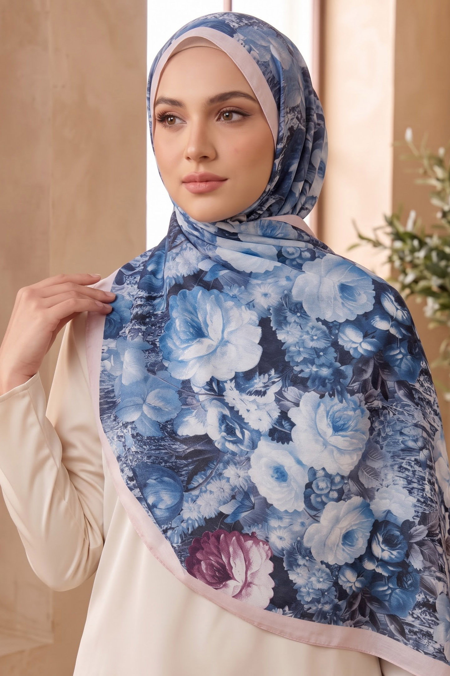 Baskılı Desenli Soft Şal Taş - 29264-TAS - 1