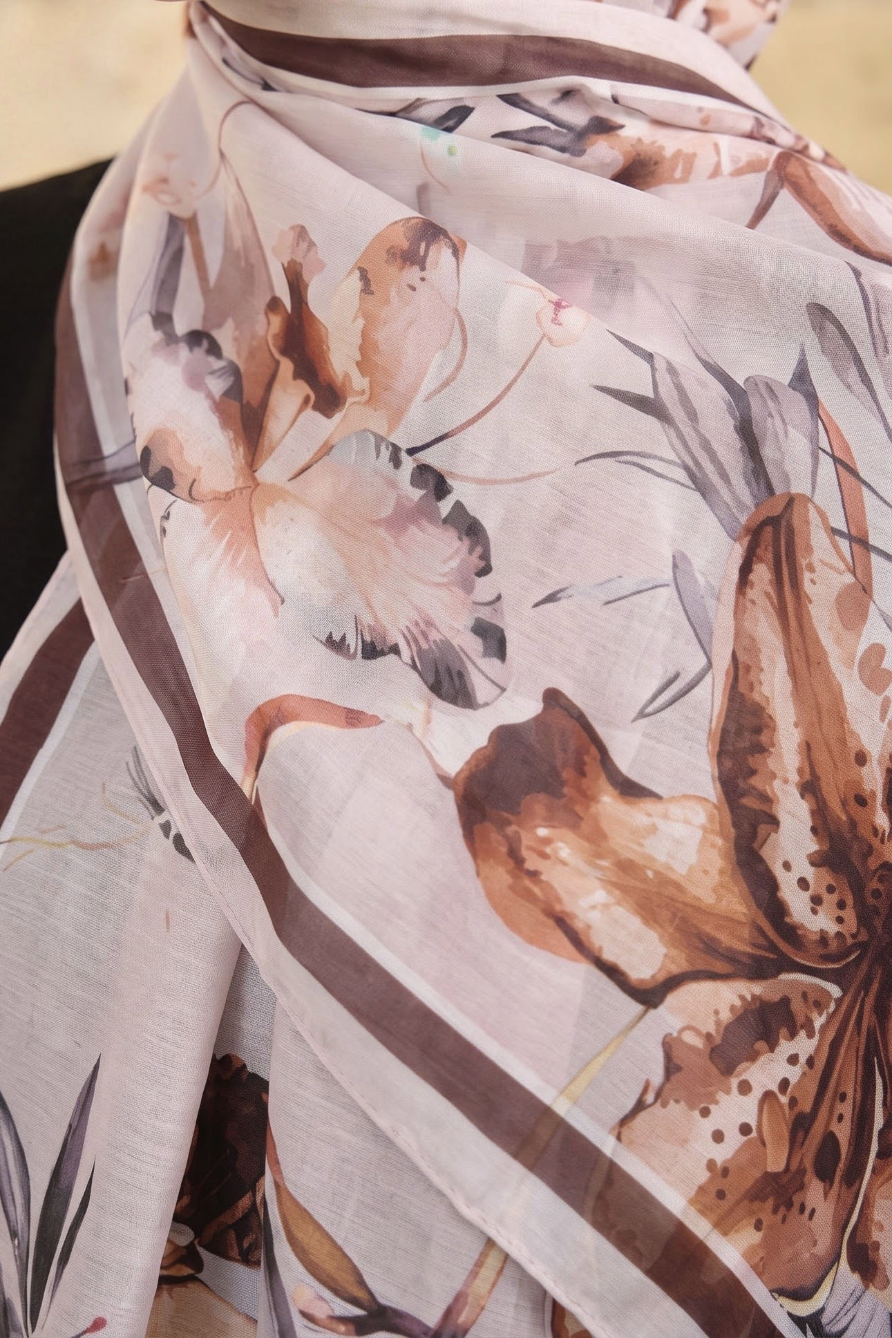 Baskılı Desenli Soft Şal Taş - 29273-TAS - 2