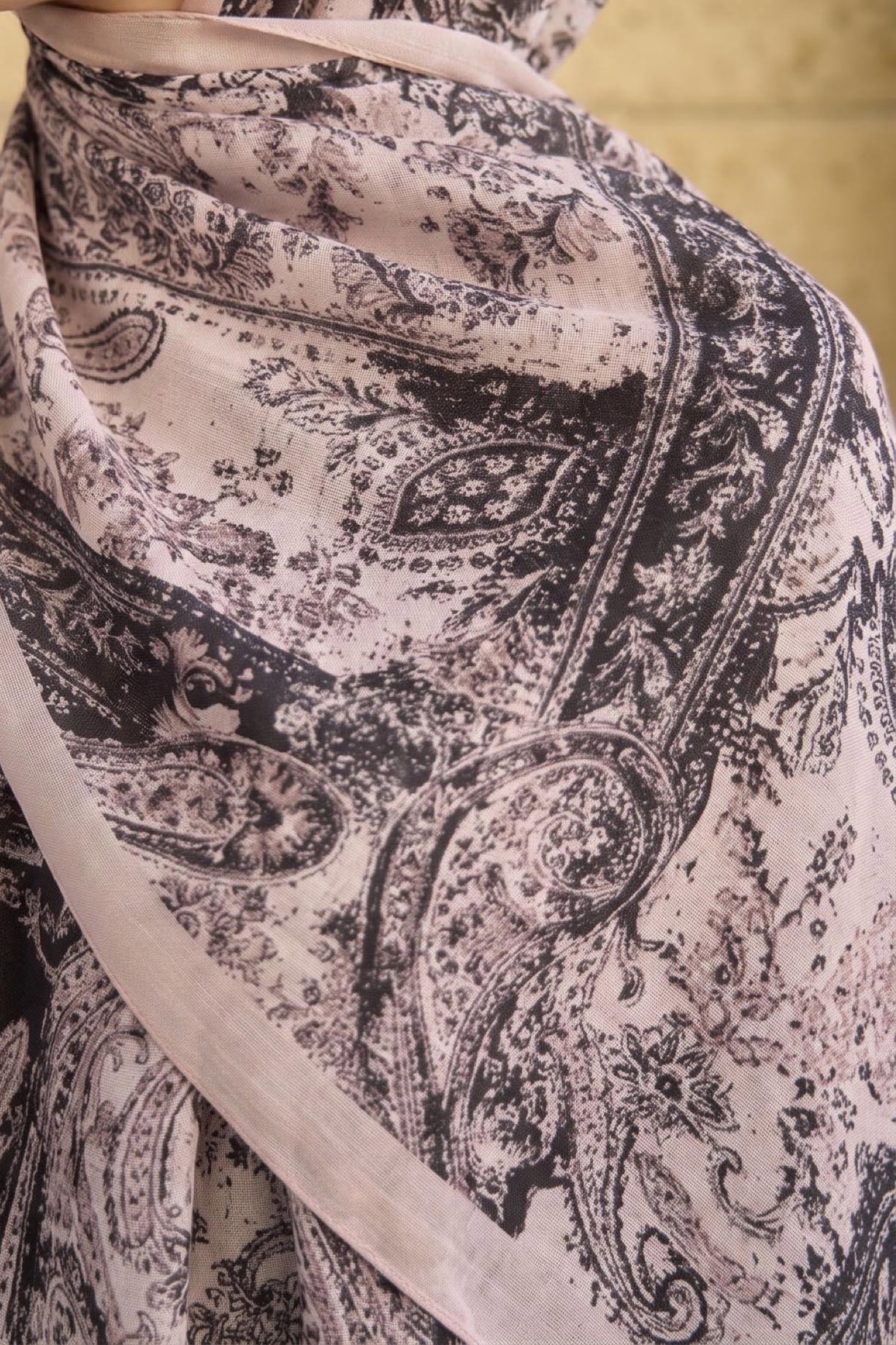 Baskılı Desenli Soft Şal Taş - 29276-TAS - 2