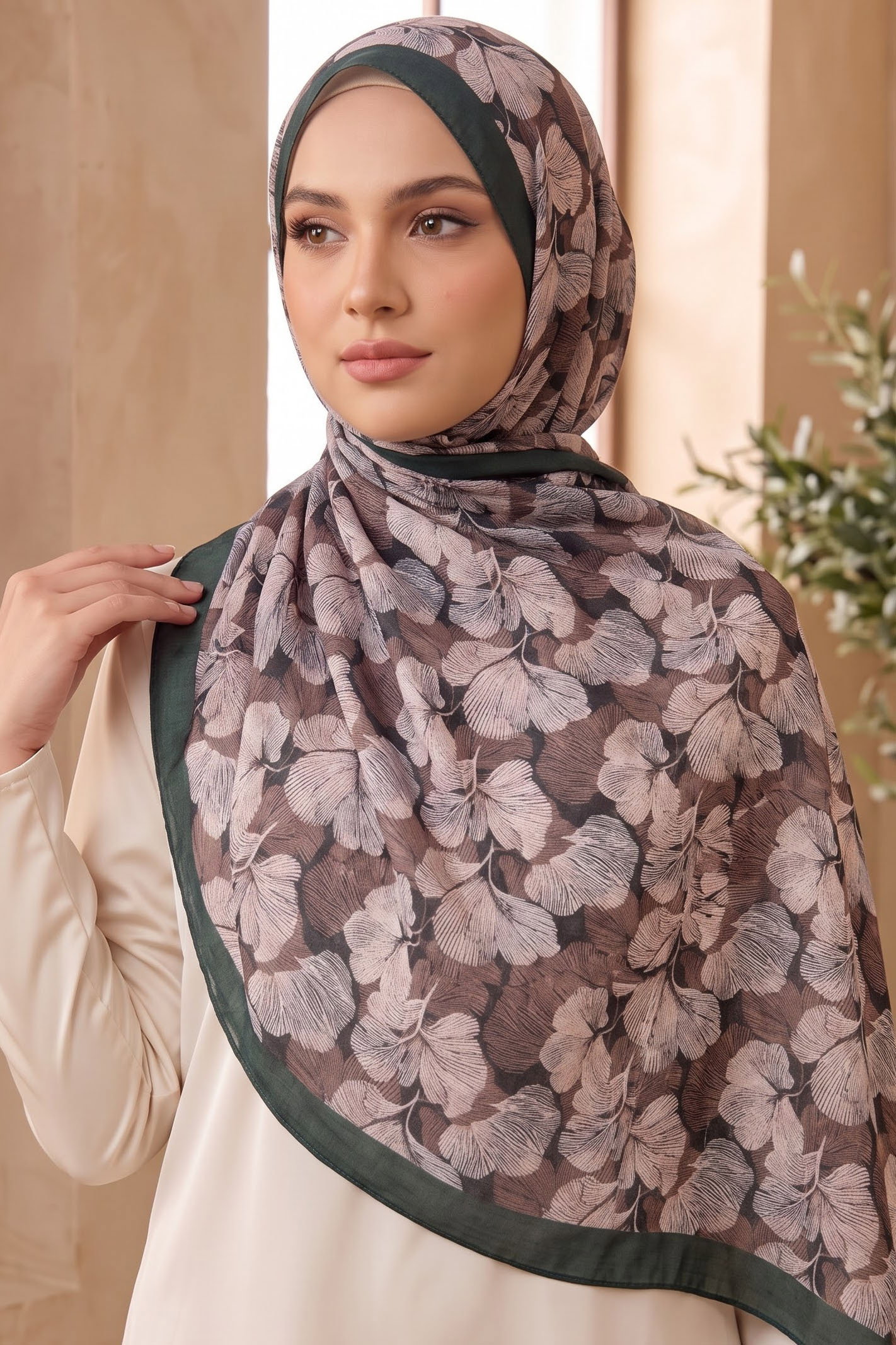 Baskılı Desenli Soft Şal Zümrüt - 29262-ZUMRUT - 1