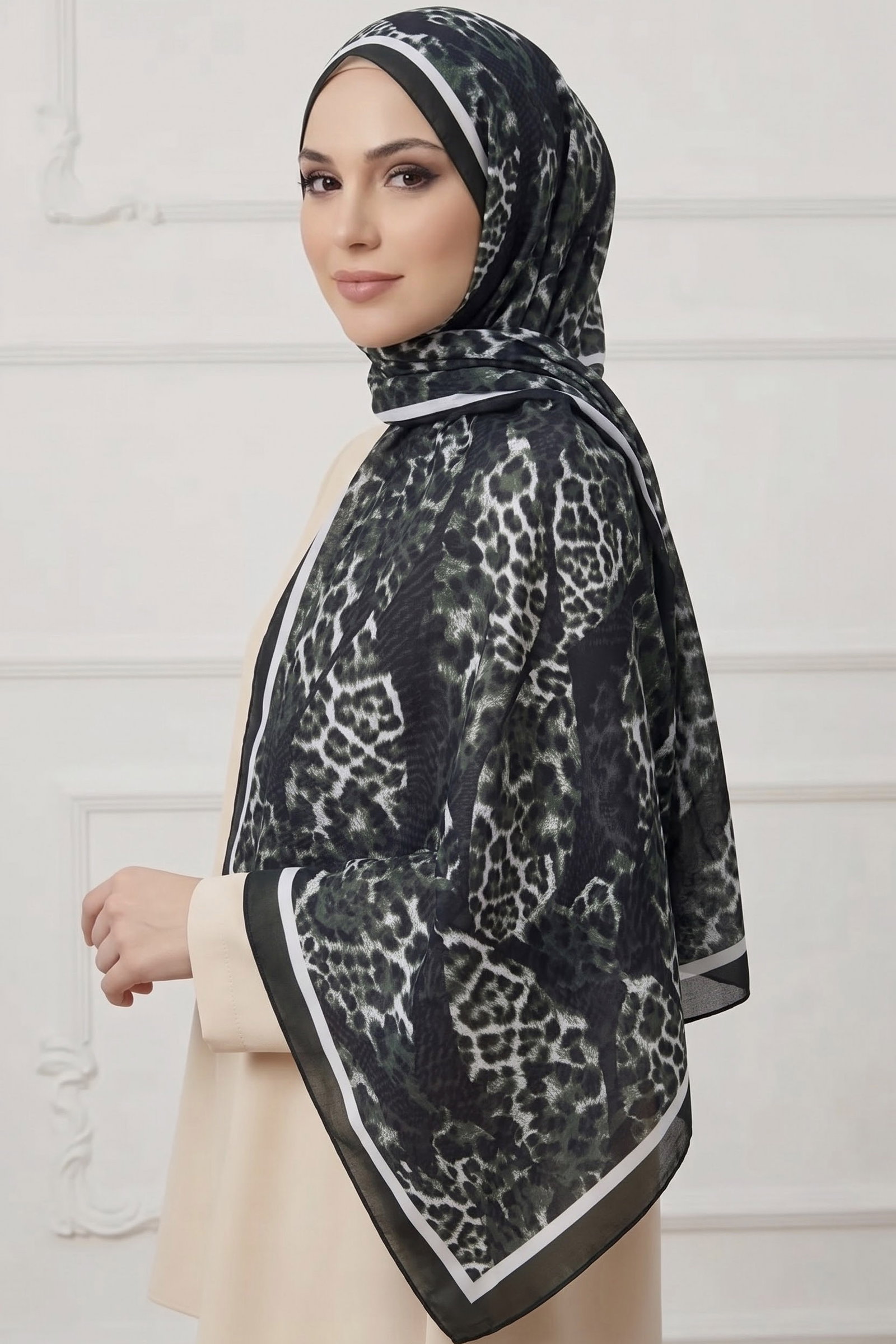 Baskılı Desenli Soft Şal Zümrüt - 29271-ZUMRUT - 1