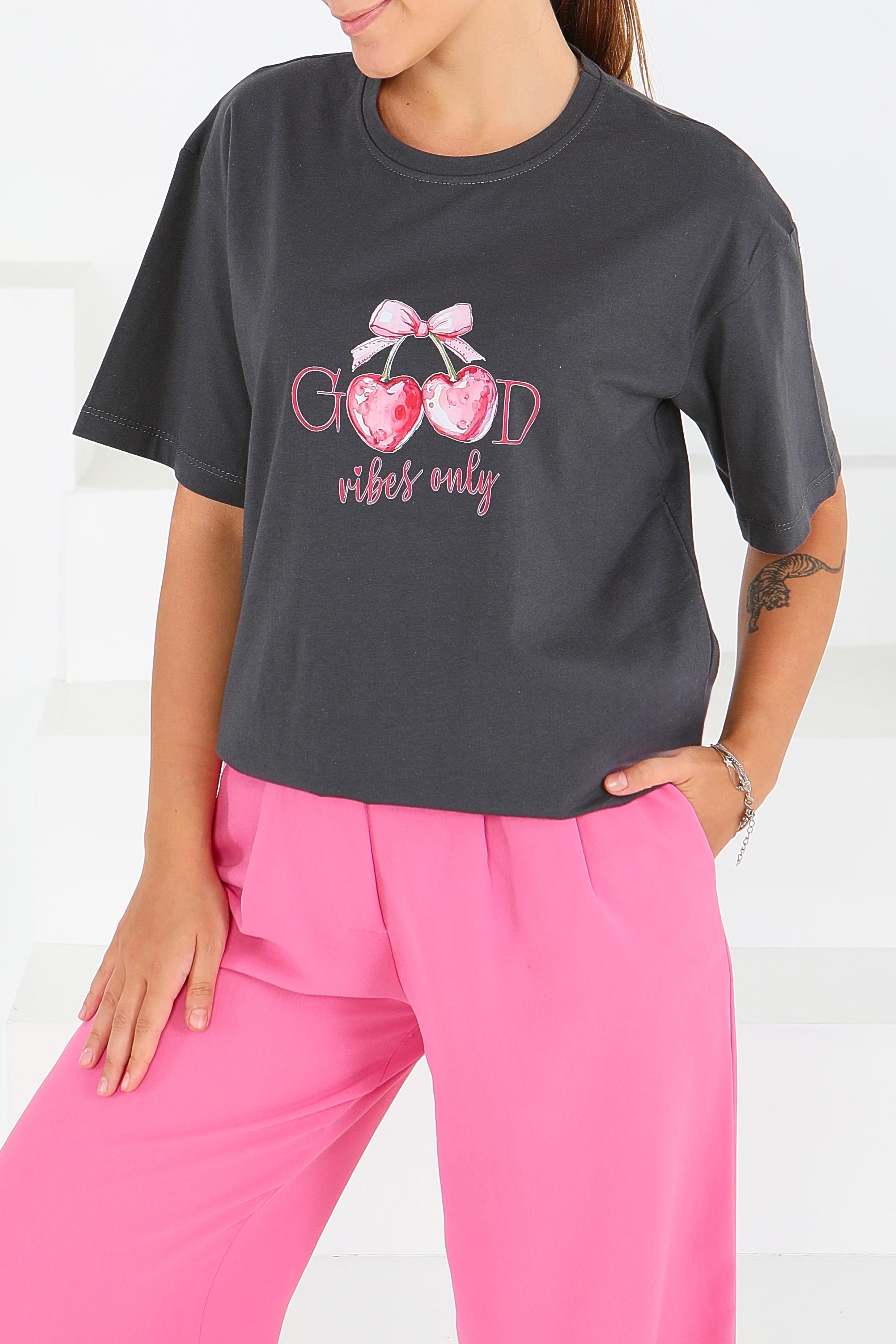 Baskılı Kısa Kollu T-Şhirt - 27500 - 1