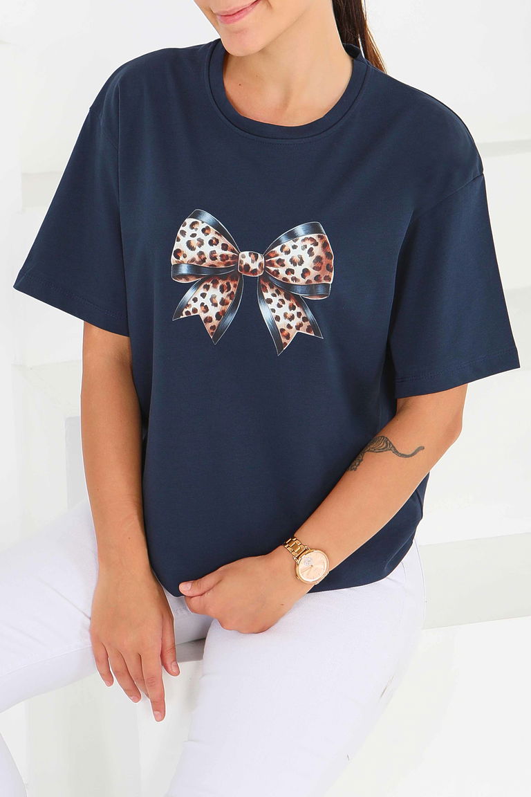 Baskılı Kısa Kollu T-Şhirt - 27501 - TOFİSA