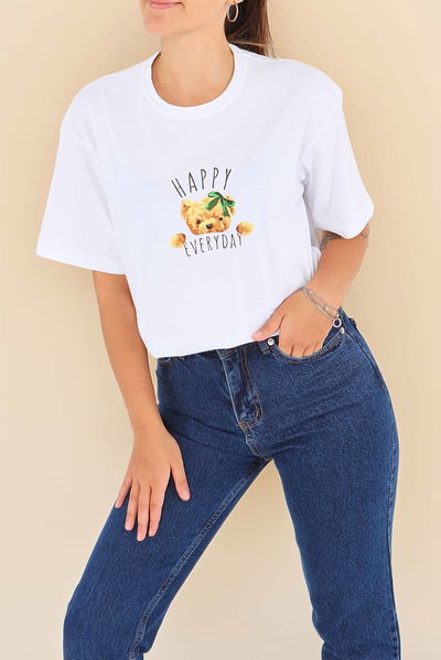 Baskılı Kısa Kollu T-Şhirt - 27568 