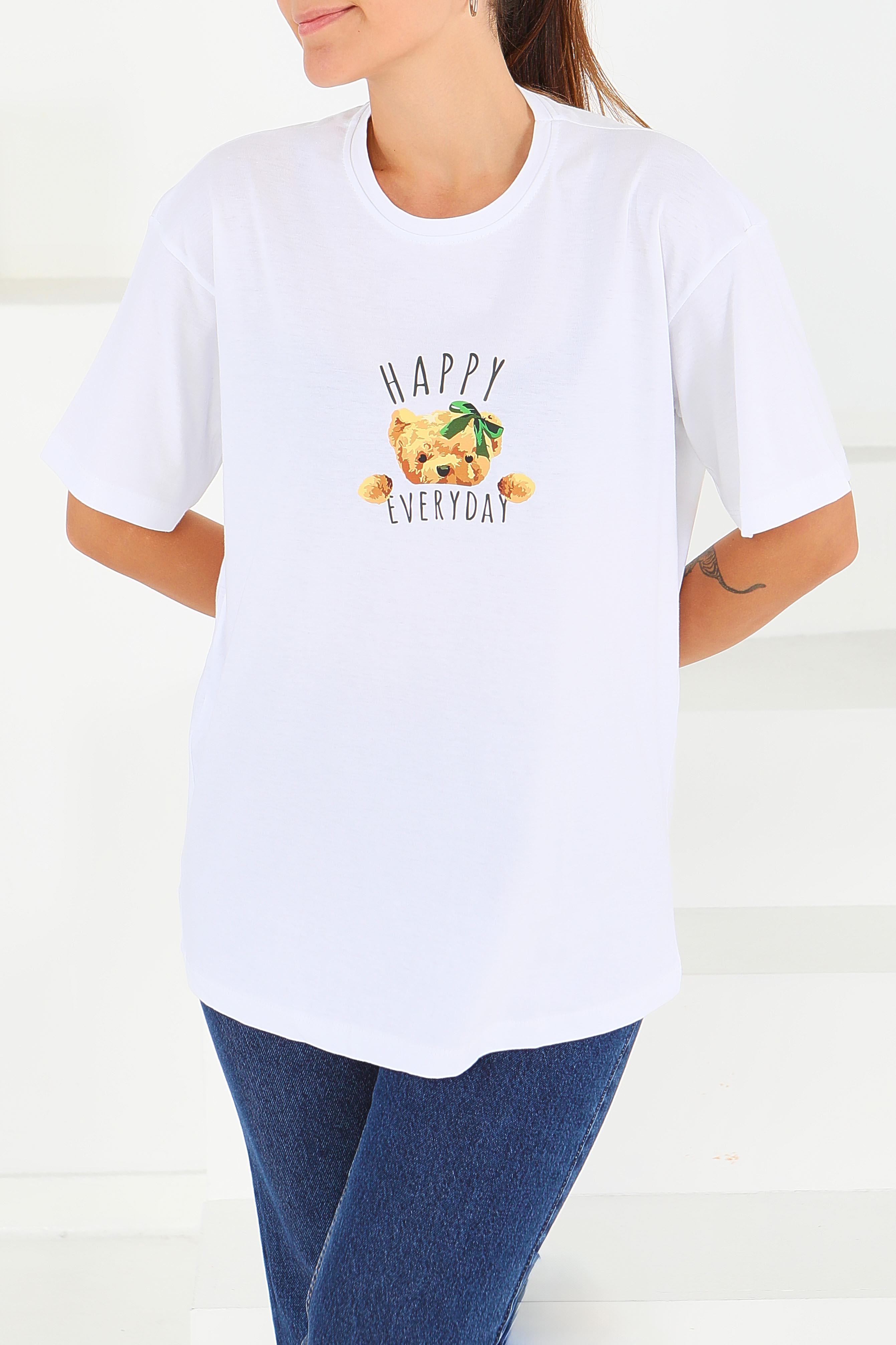 Baskılı Kısa Kollu T-Şhirt - 27568 - 2