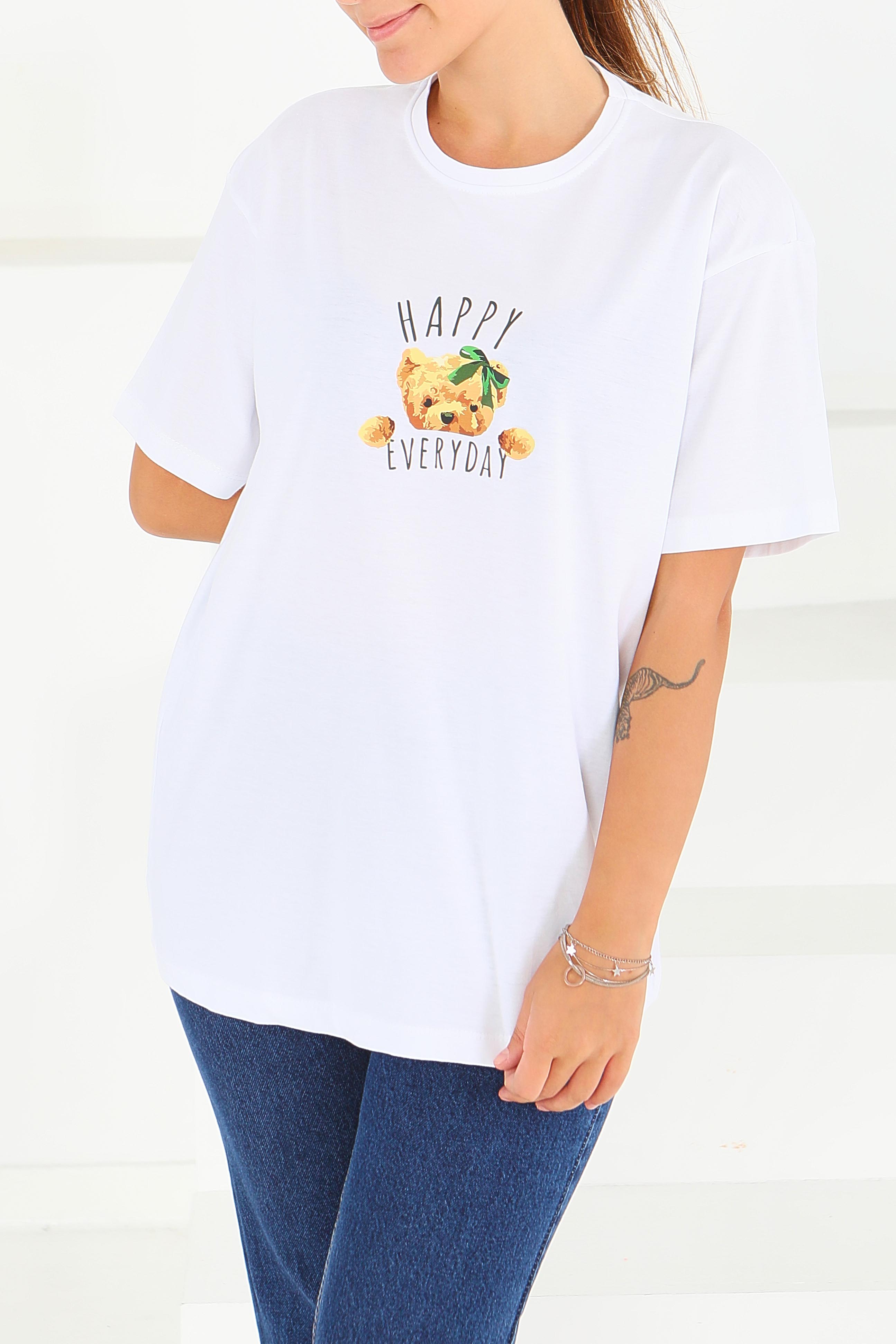 Baskılı Kısa Kollu T-Şhirt - 27568 - 3