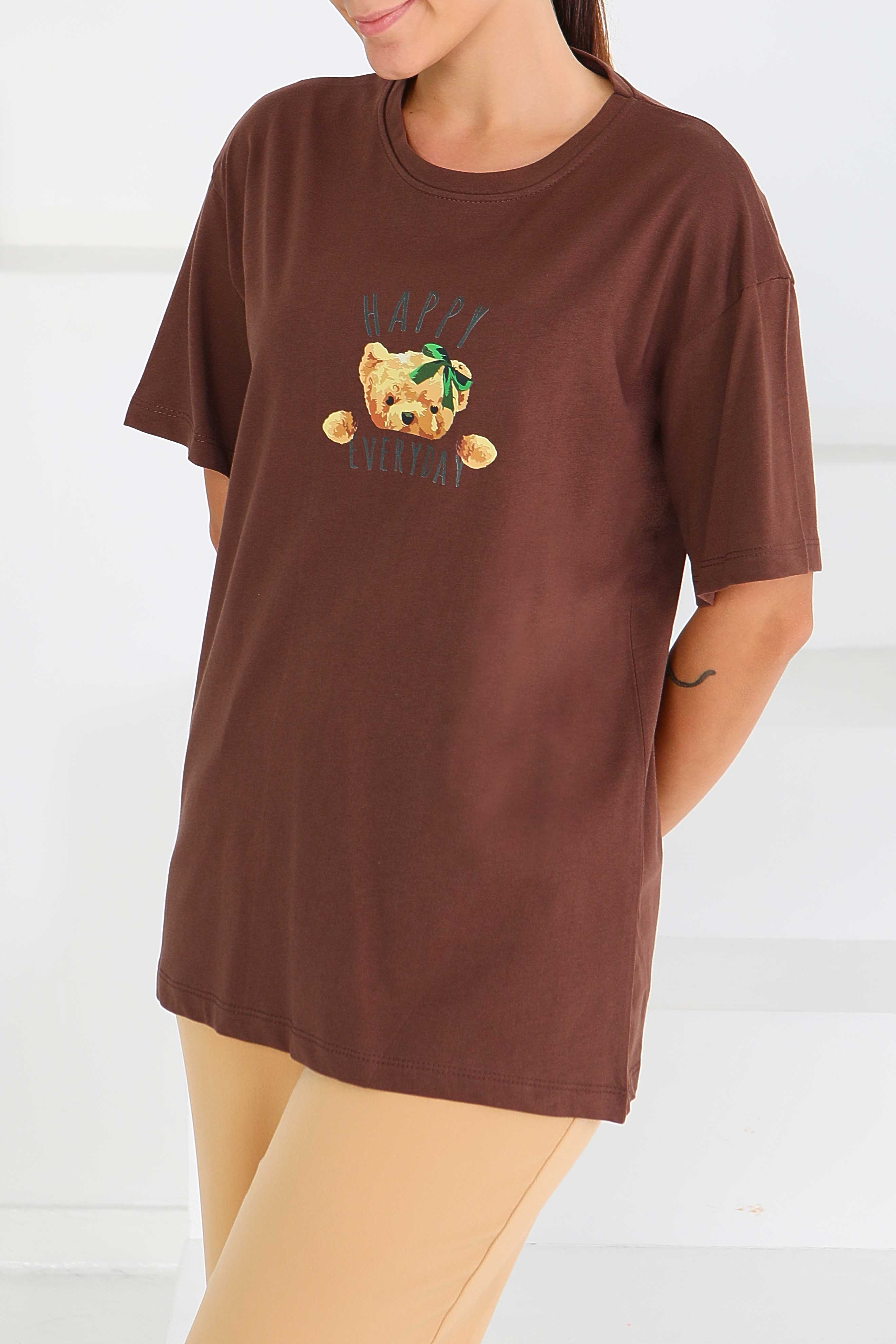 Baskılı Kısa Kollu T-Şhirt - 27568 - 3