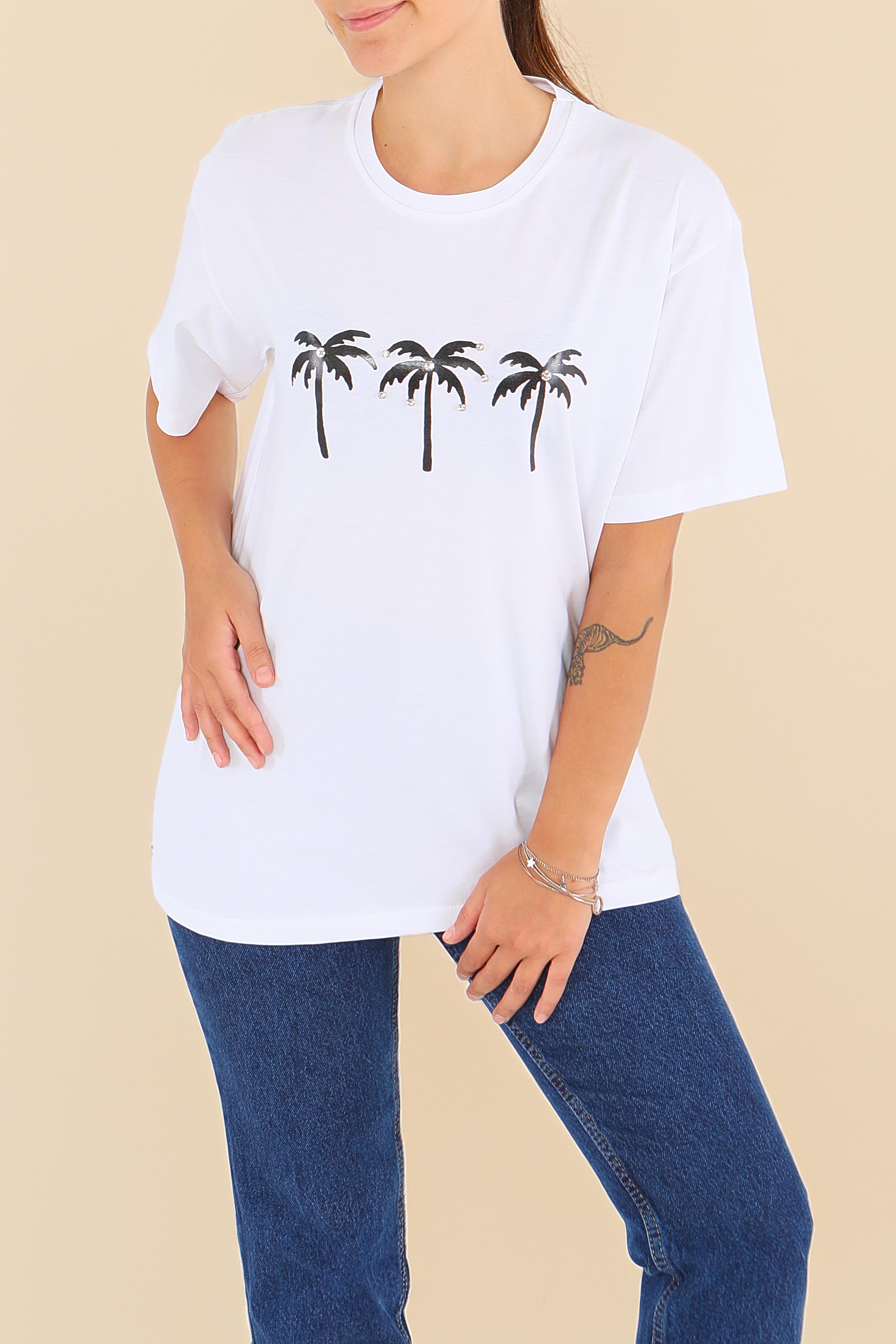 Baskılı Kısa Kollu T-Şhirt - 27569 - 2