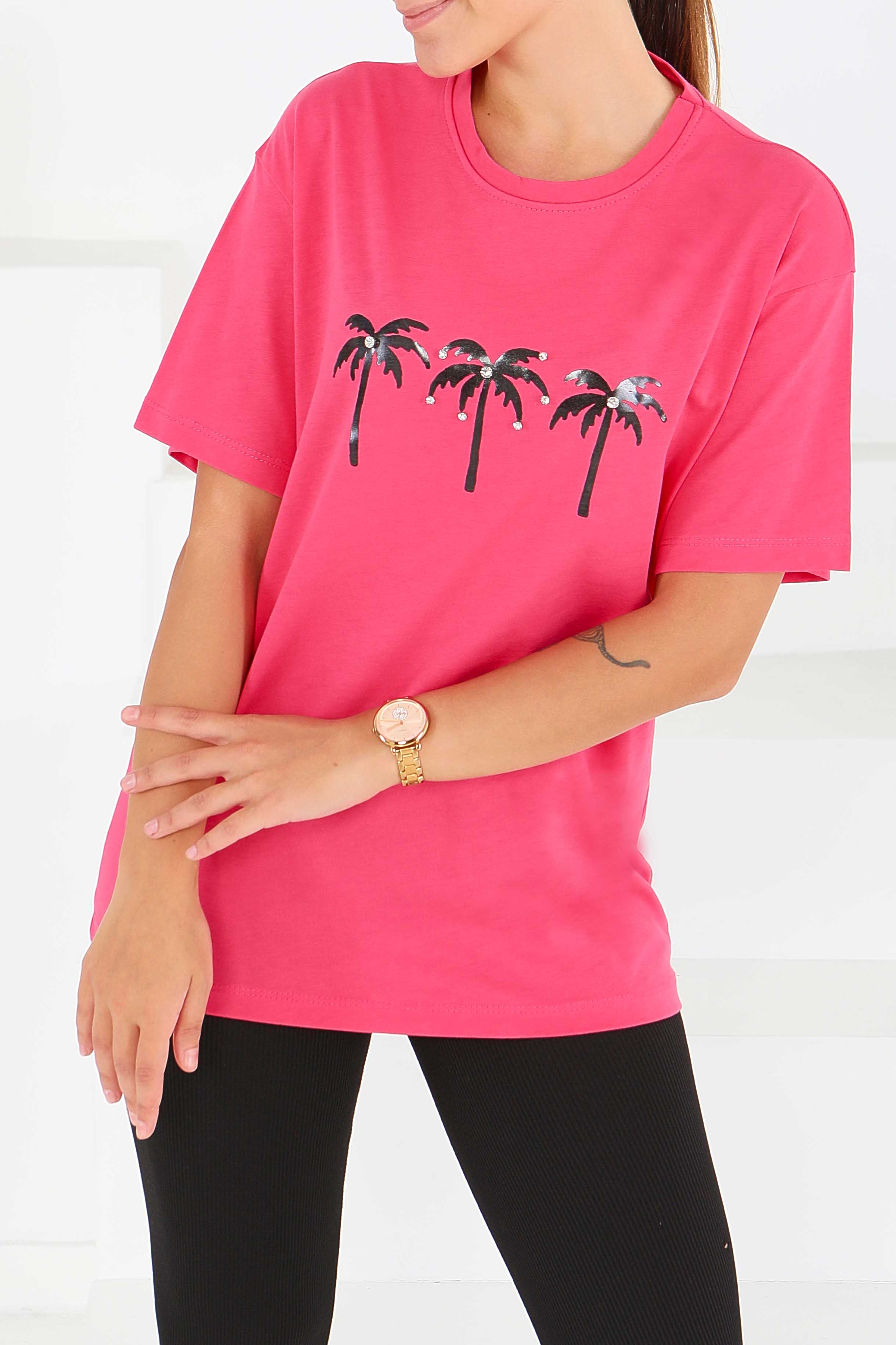 Baskılı Kısa Kollu T-Şhirt - 27569 - 1