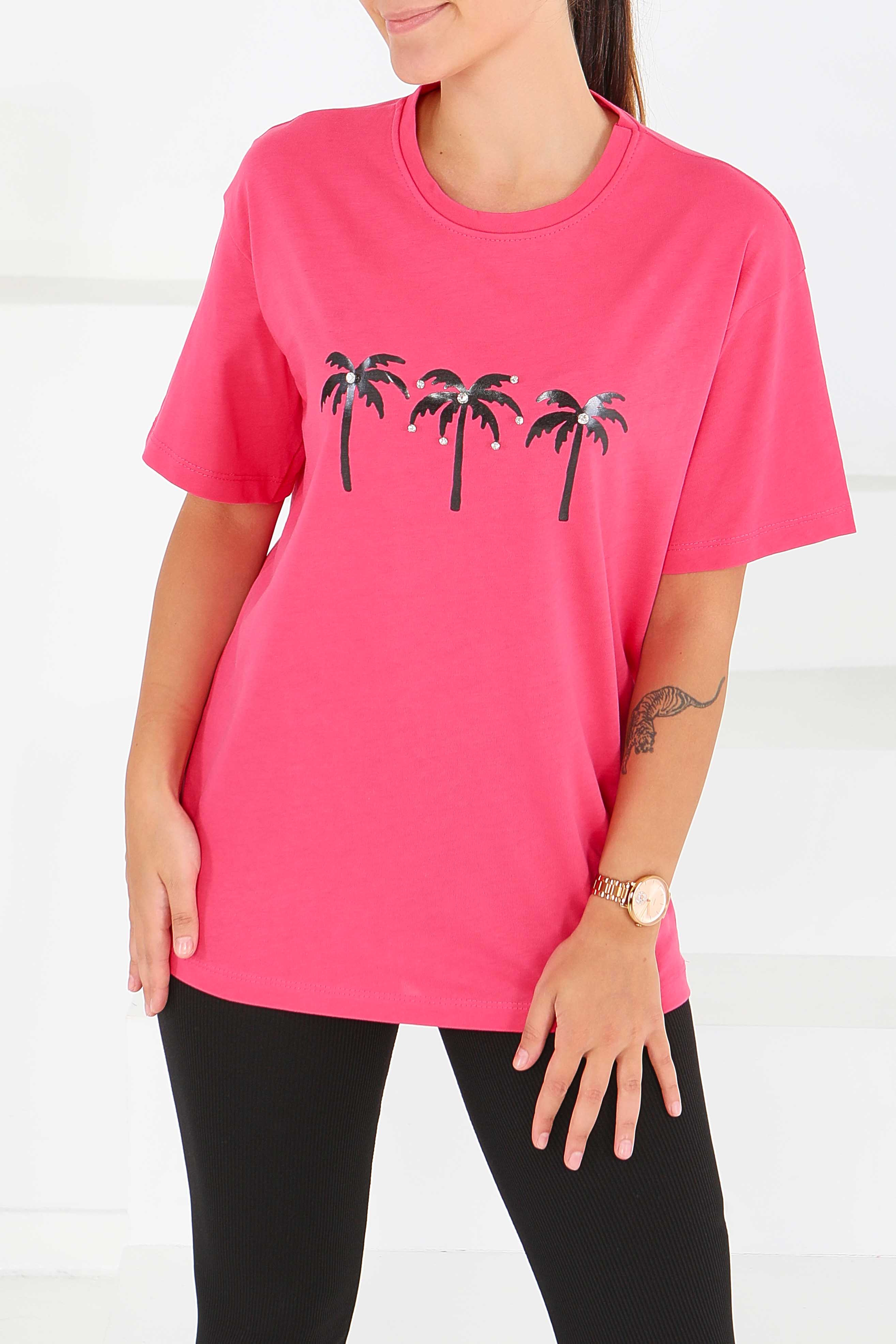 Baskılı Kısa Kollu T-Şhirt - 27569 - 2