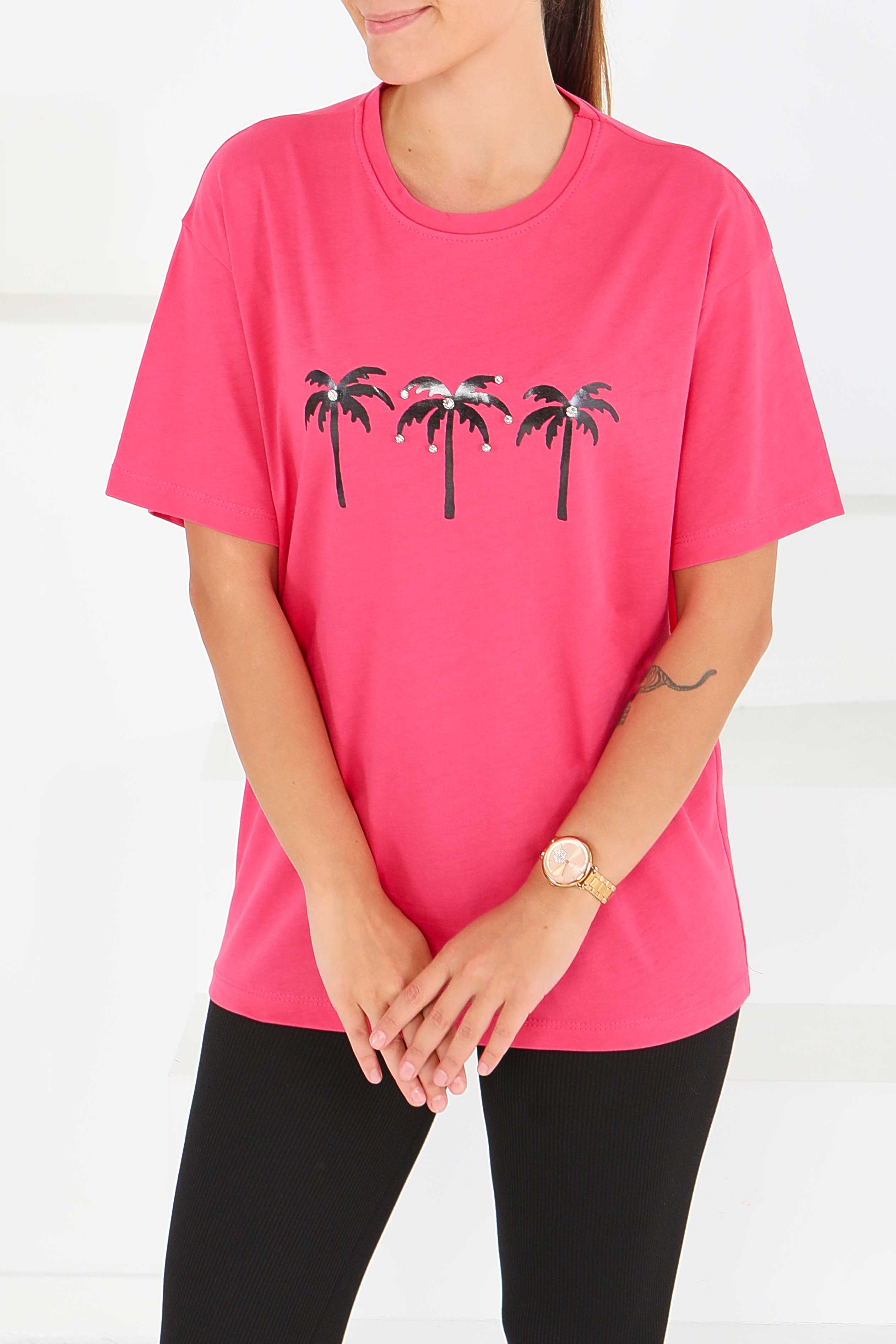 Baskılı Kısa Kollu T-Şhirt - 27569 - 3