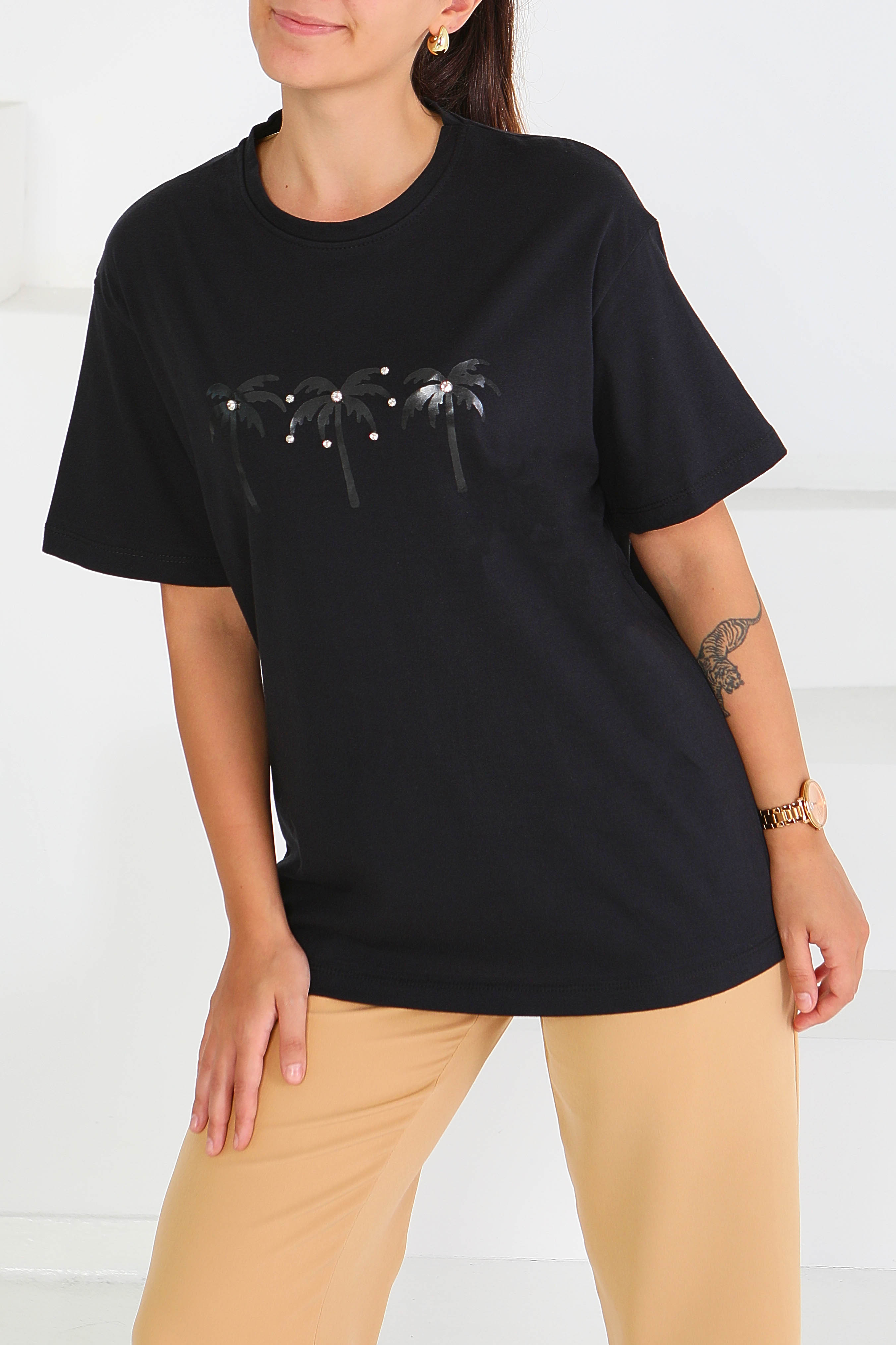 Baskılı Kısa Kollu T-Şhirt - 27569 - 1