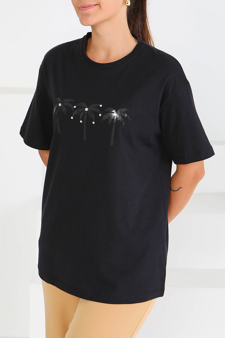 Baskılı Kısa Kollu T-Şhirt - 27569 - TOFİSA