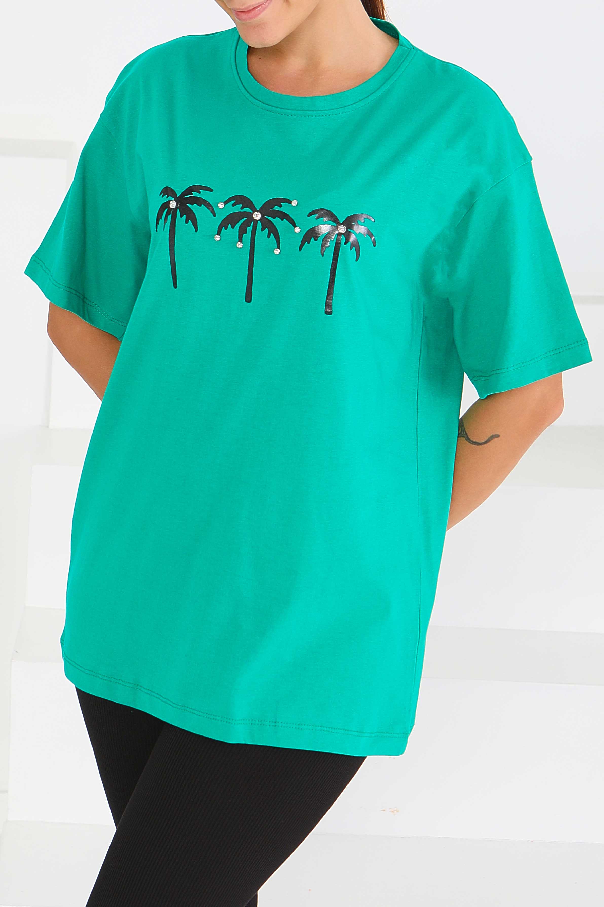 Baskılı Kısa Kollu T-Şhirt - 27569 - 3