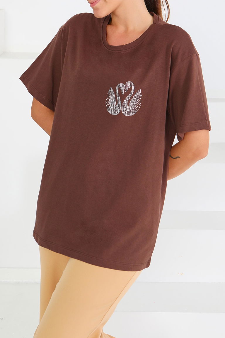 Baskılı Kısa Kollu T-Şhirt - 27570 - TOFİSA