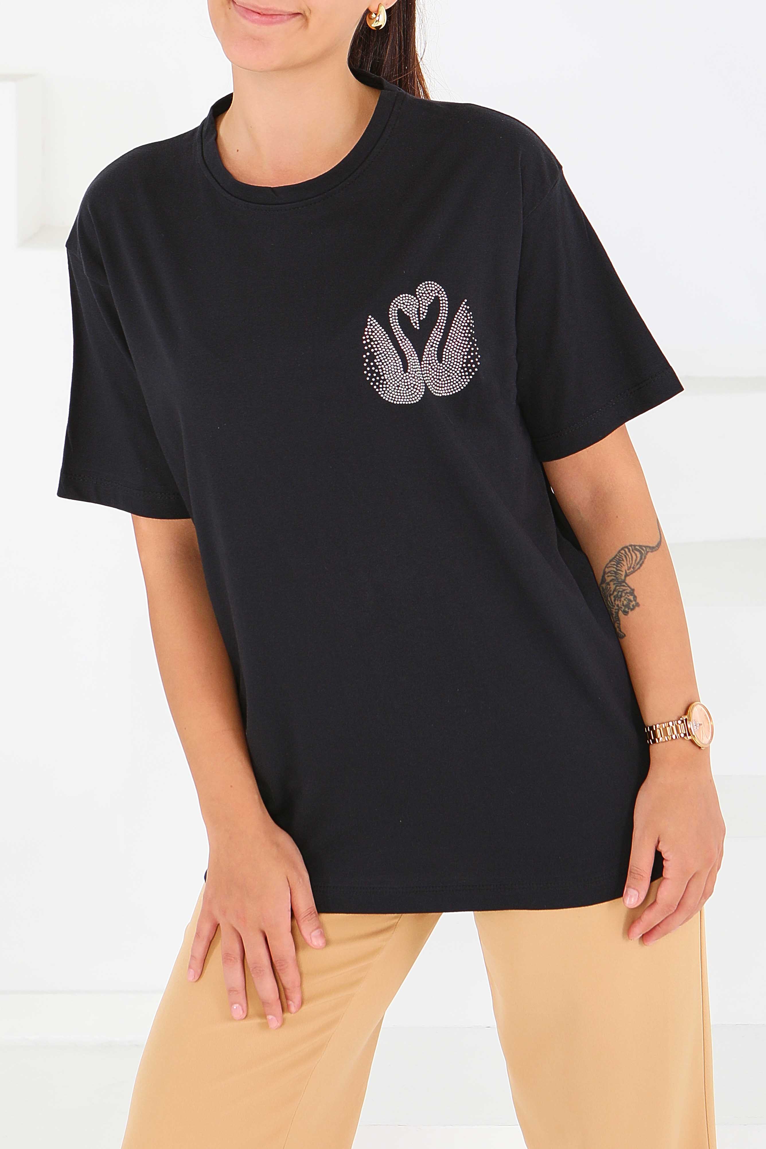 Baskılı Kısa Kollu T-Şhirt - 27570 - 1