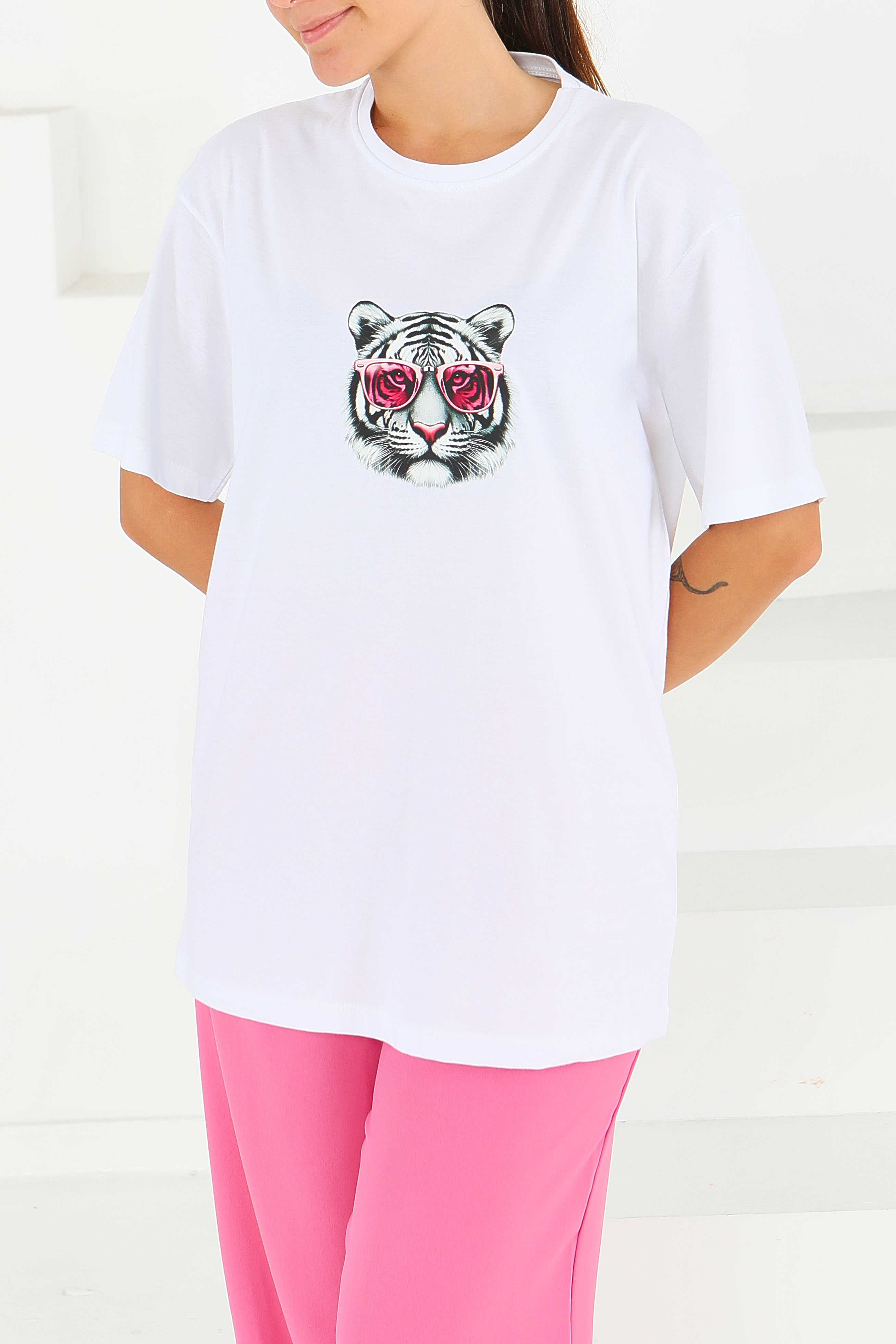 Baskılı Kısa Kollu T-Şhirt - 27571 - 2