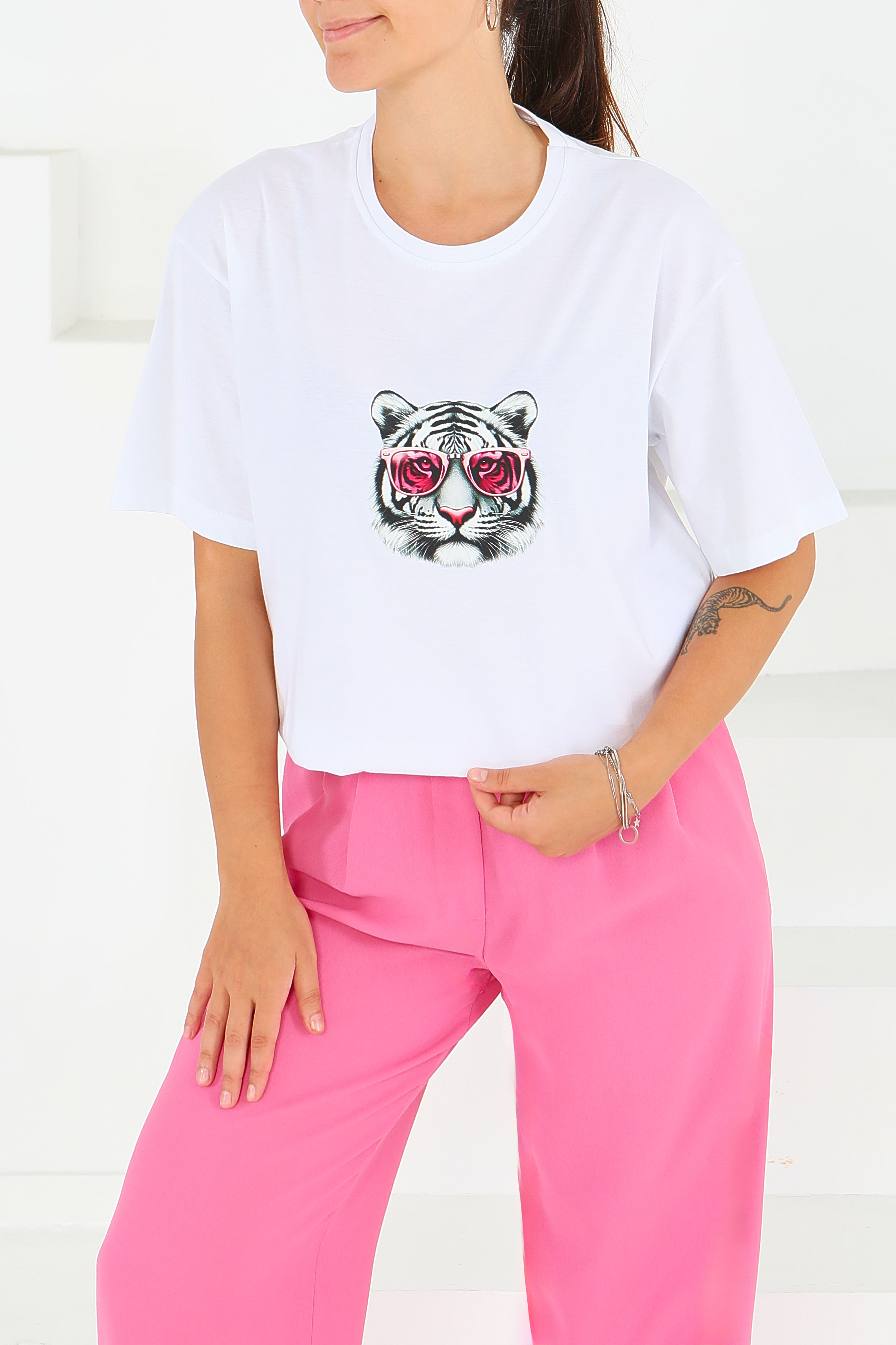 Baskılı Kısa Kollu T-Şhirt - 27571 - 3