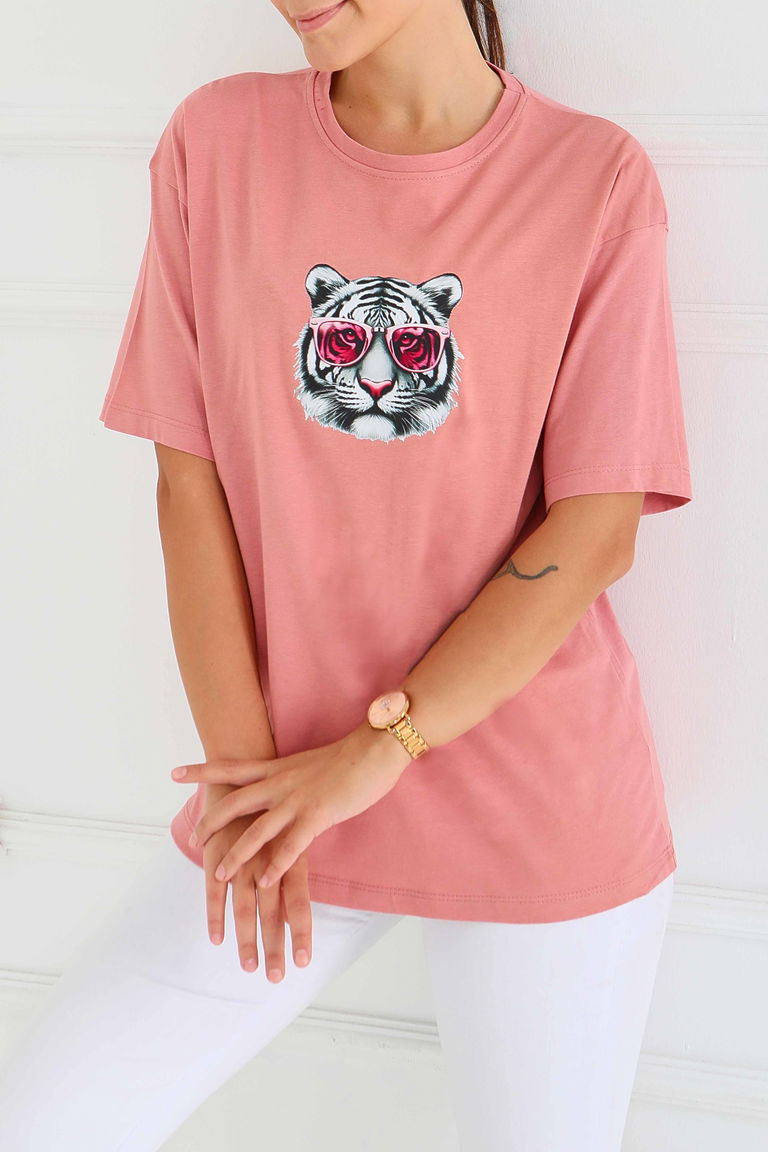 Baskılı Kısa Kollu T-Şhirt - 27571 - TOFİSA