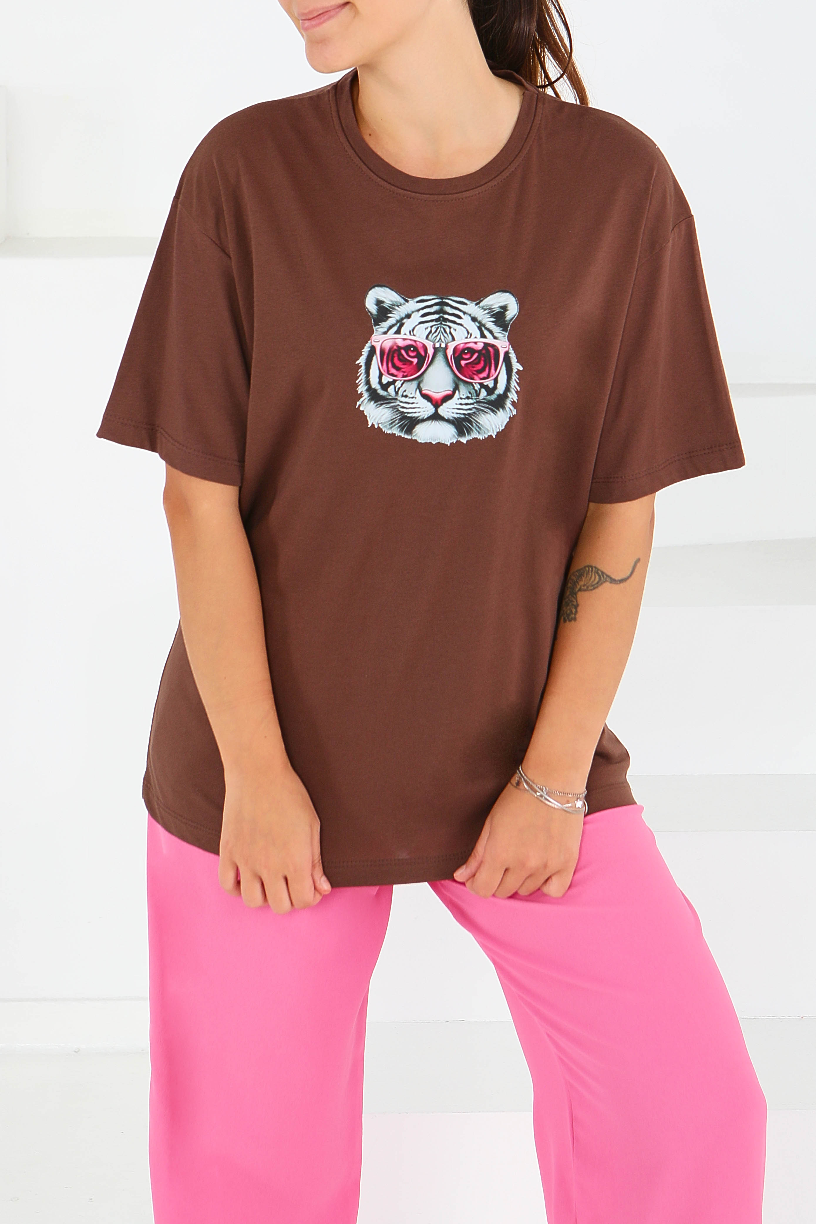 Baskılı Kısa Kollu T-Şhirt - 27571 - 2