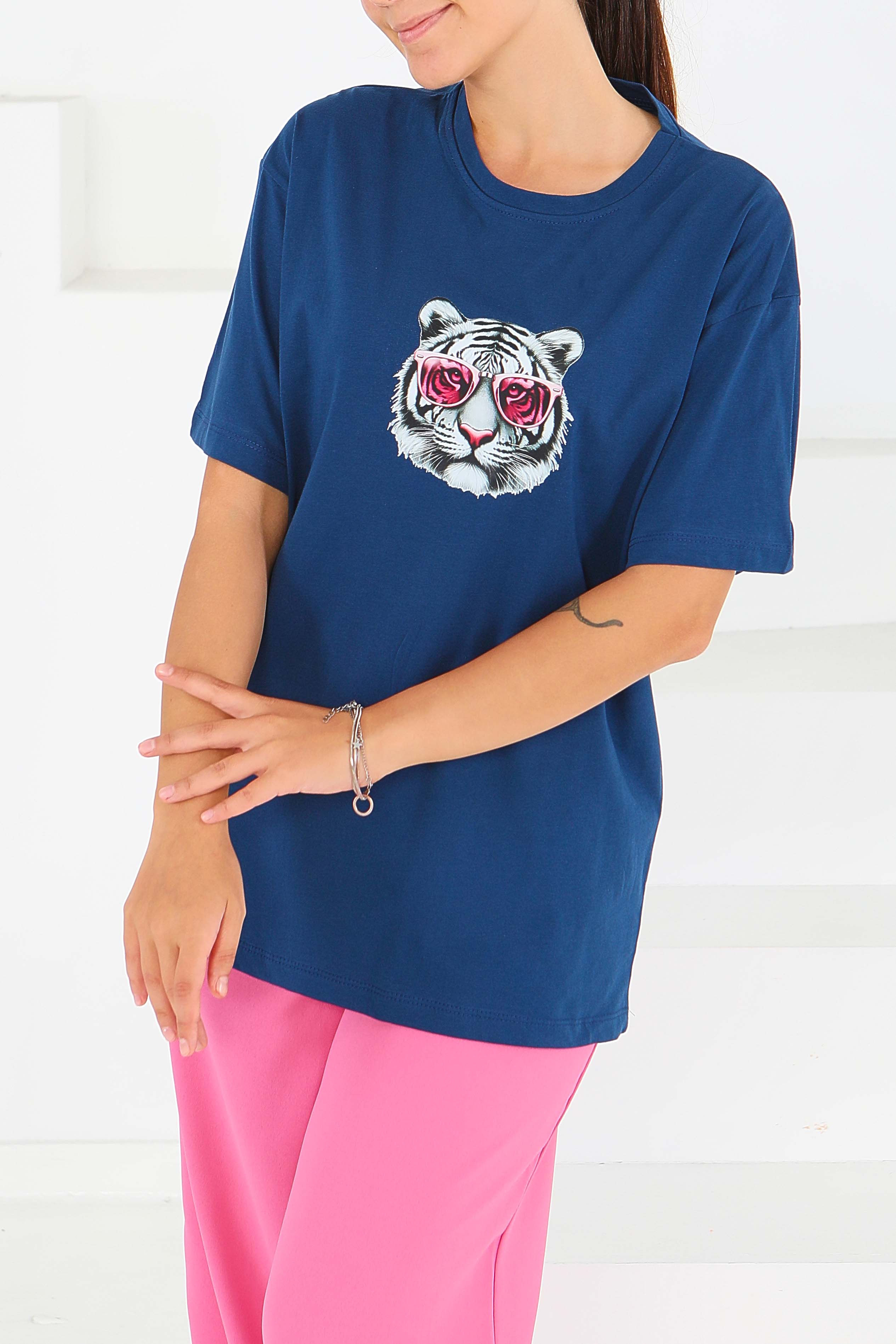 Baskılı Kısa Kollu T-Şhirt - 27571 - 1