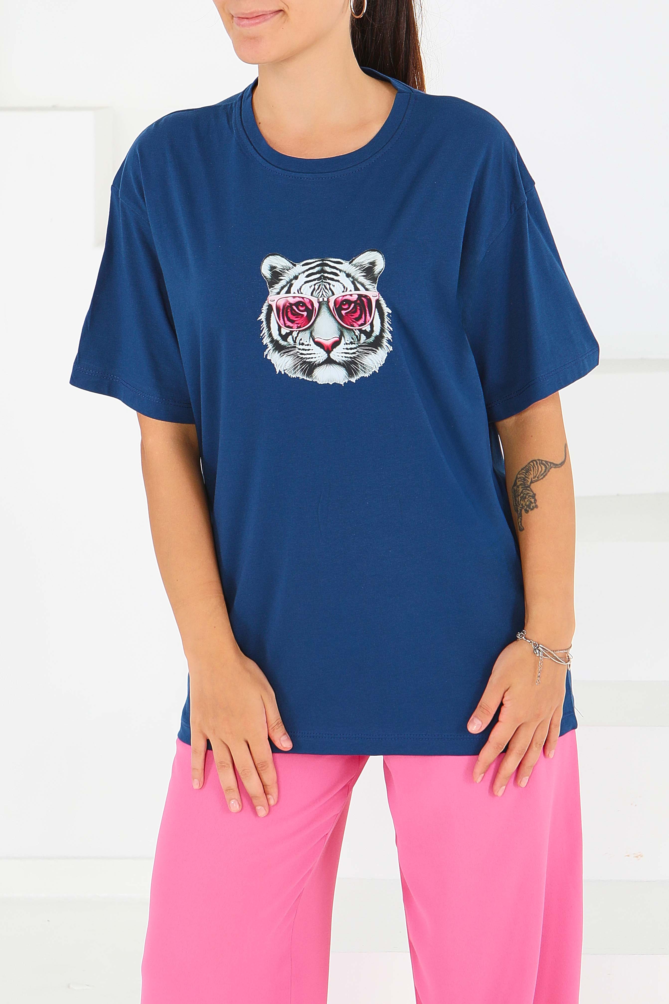 Baskılı Kısa Kollu T-Şhirt - 27571 - 3