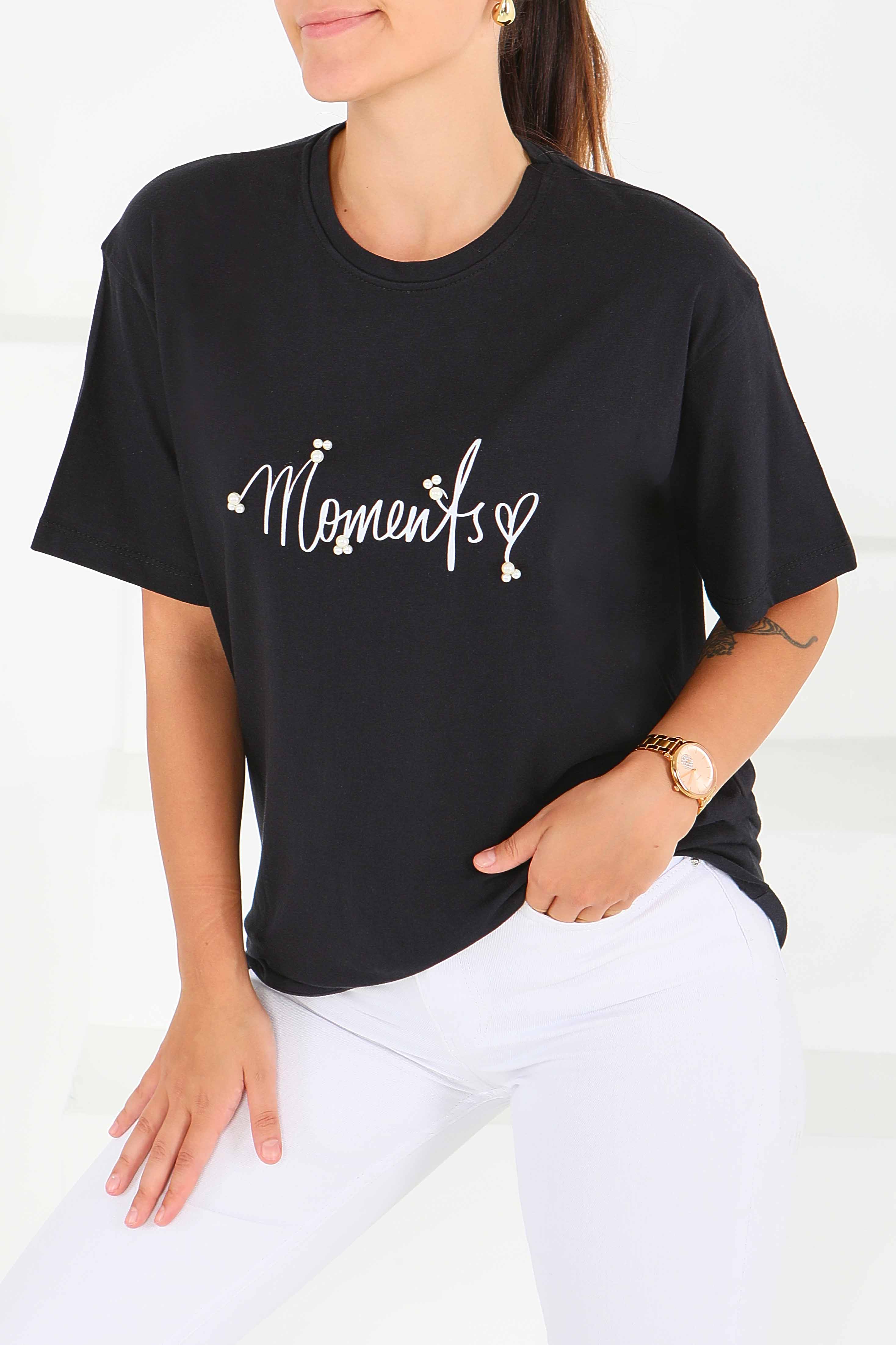 Baskılı Kısa Kollu T-Şhirt - 27572 - 1