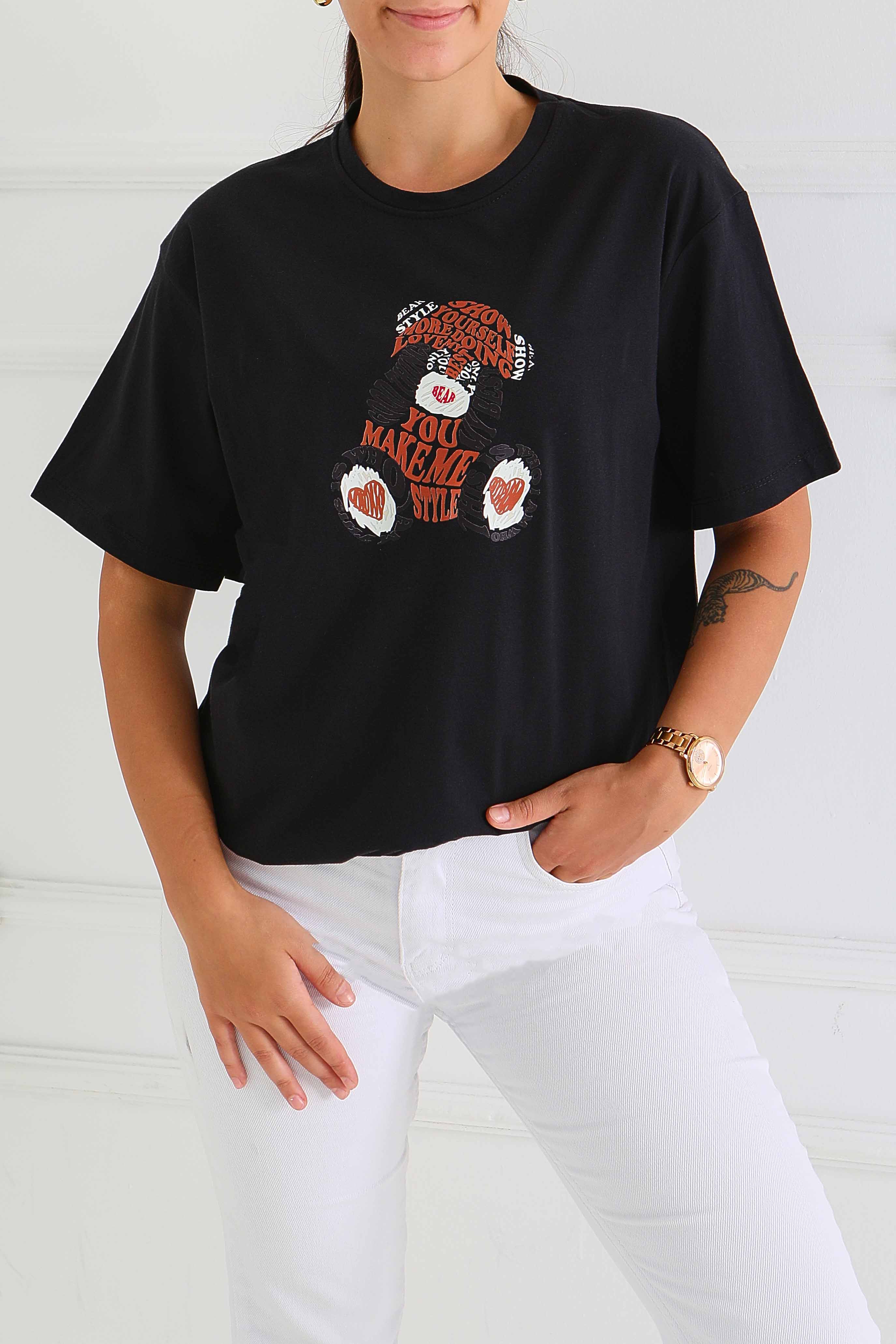 Baskılı Kısa Kollu T-Şhirt - 27573 - 2