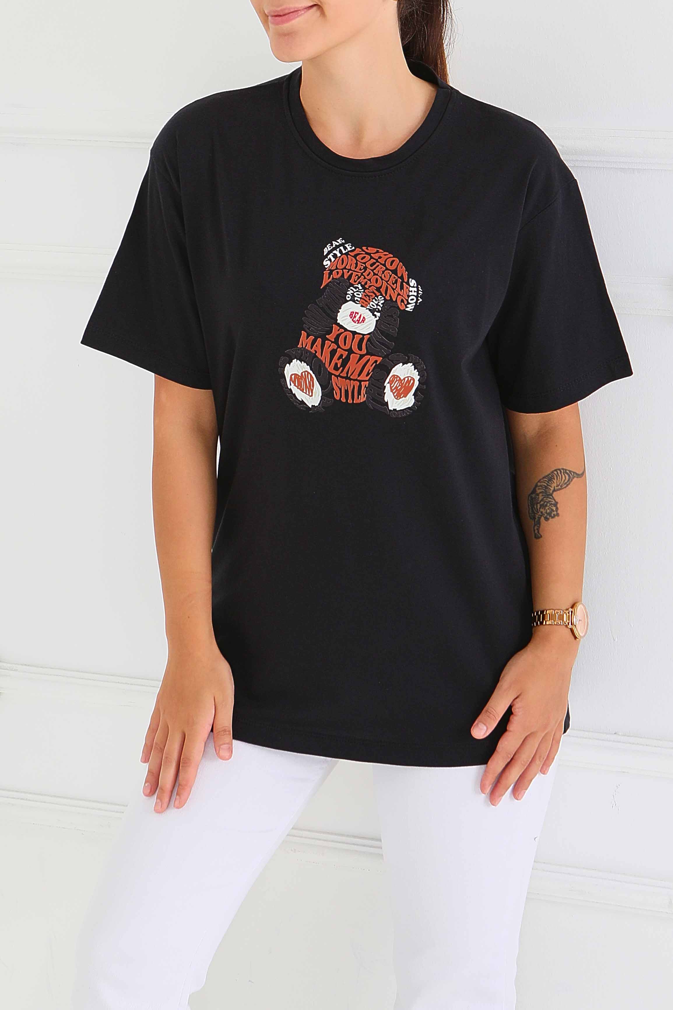 Baskılı Kısa Kollu T-Şhirt - 27573 - 3