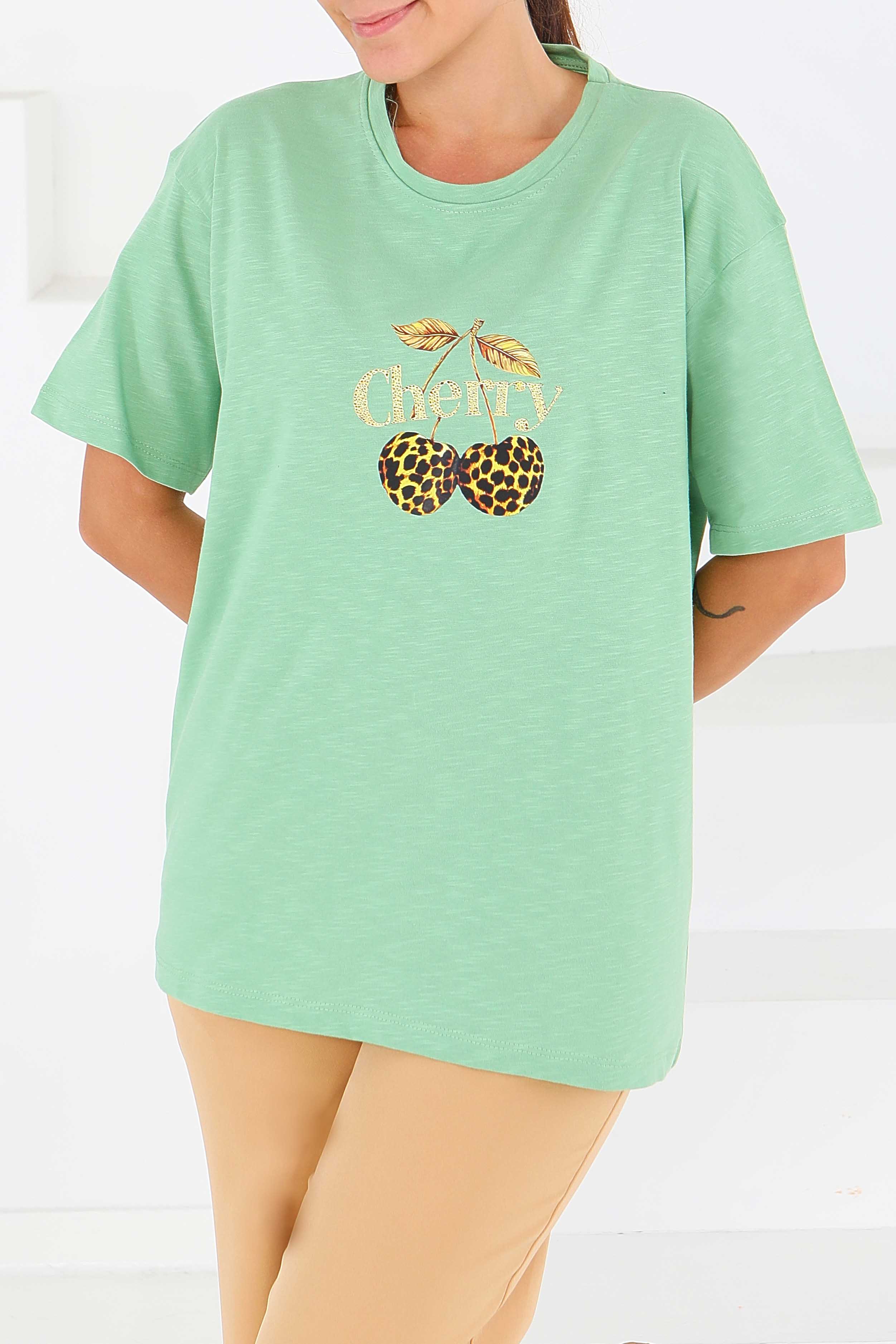 Baskılı Kısa Kollu T-Şhirt - 27575 - 2