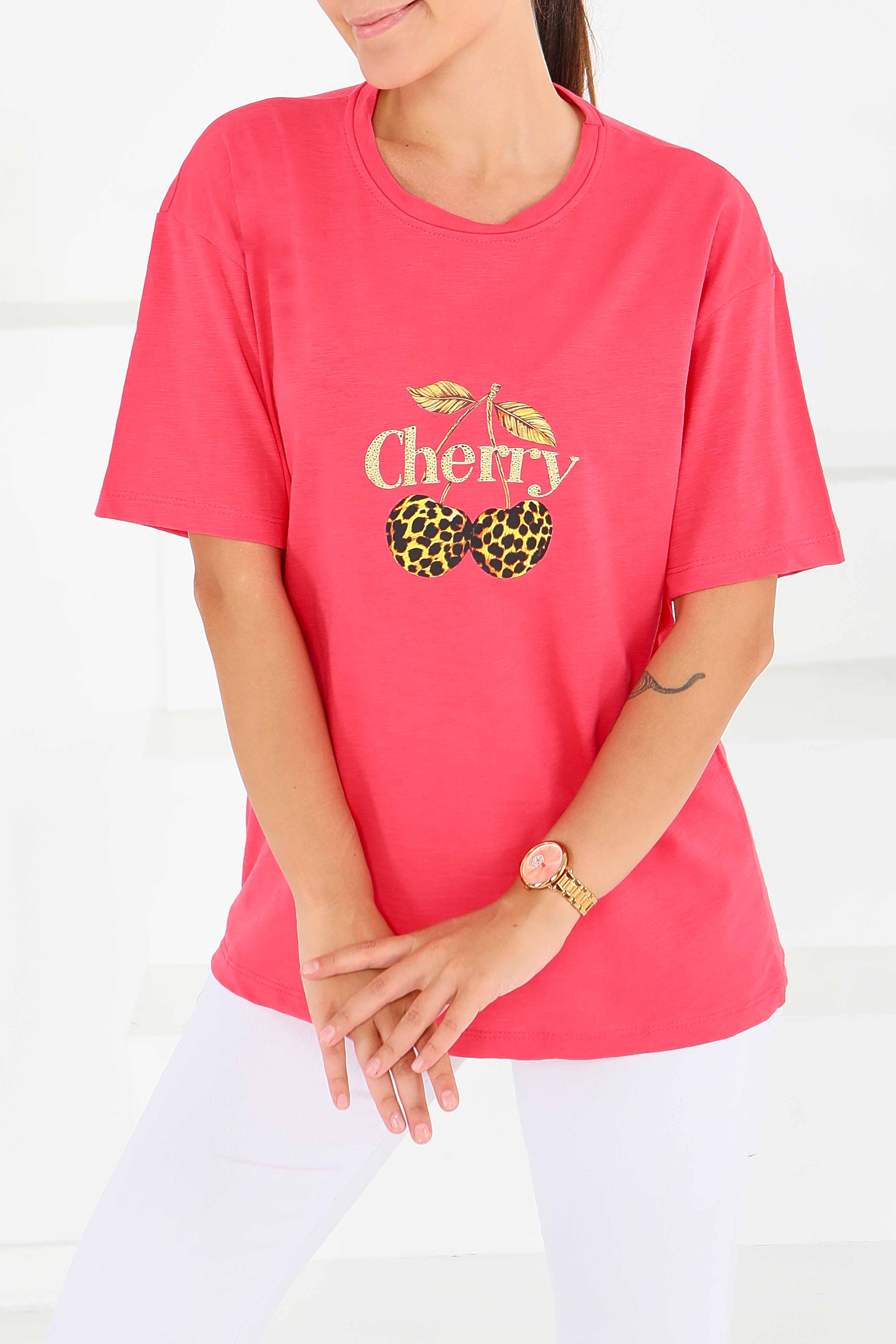 Baskılı Kısa Kollu T-Şhirt - 27575 - 1