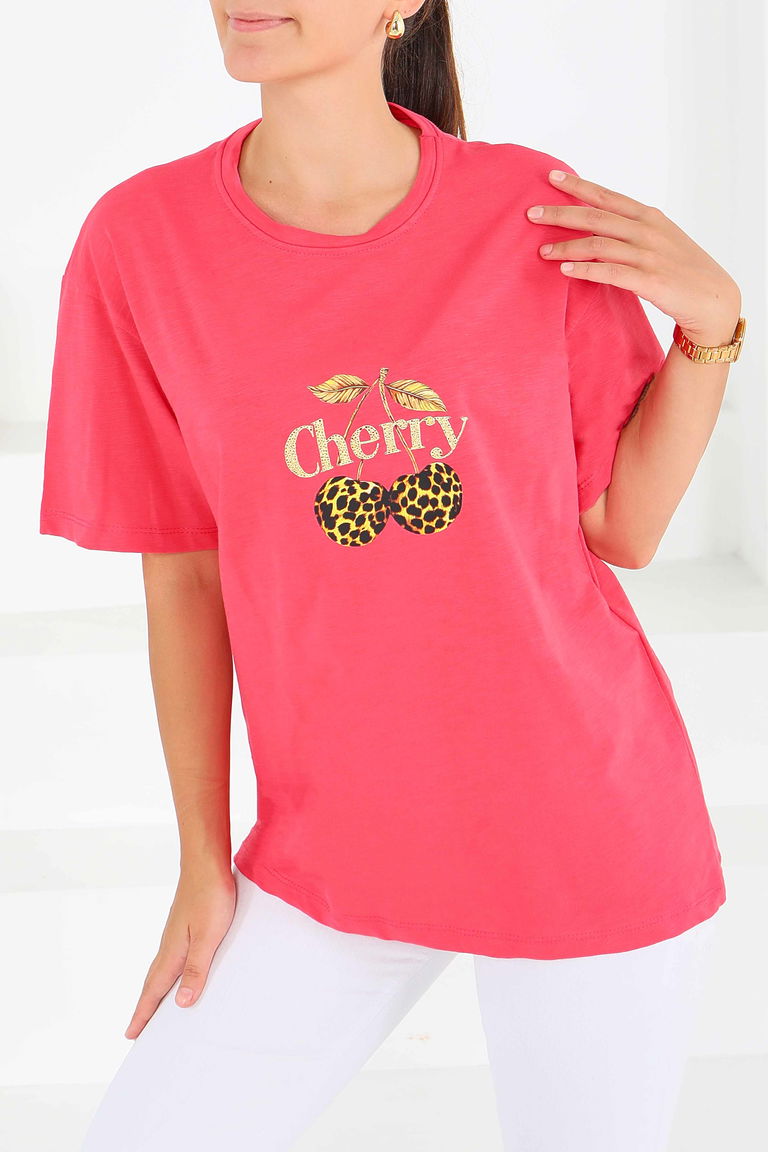 Baskılı Kısa Kollu T-Şhirt - 27575 - TOFİSA