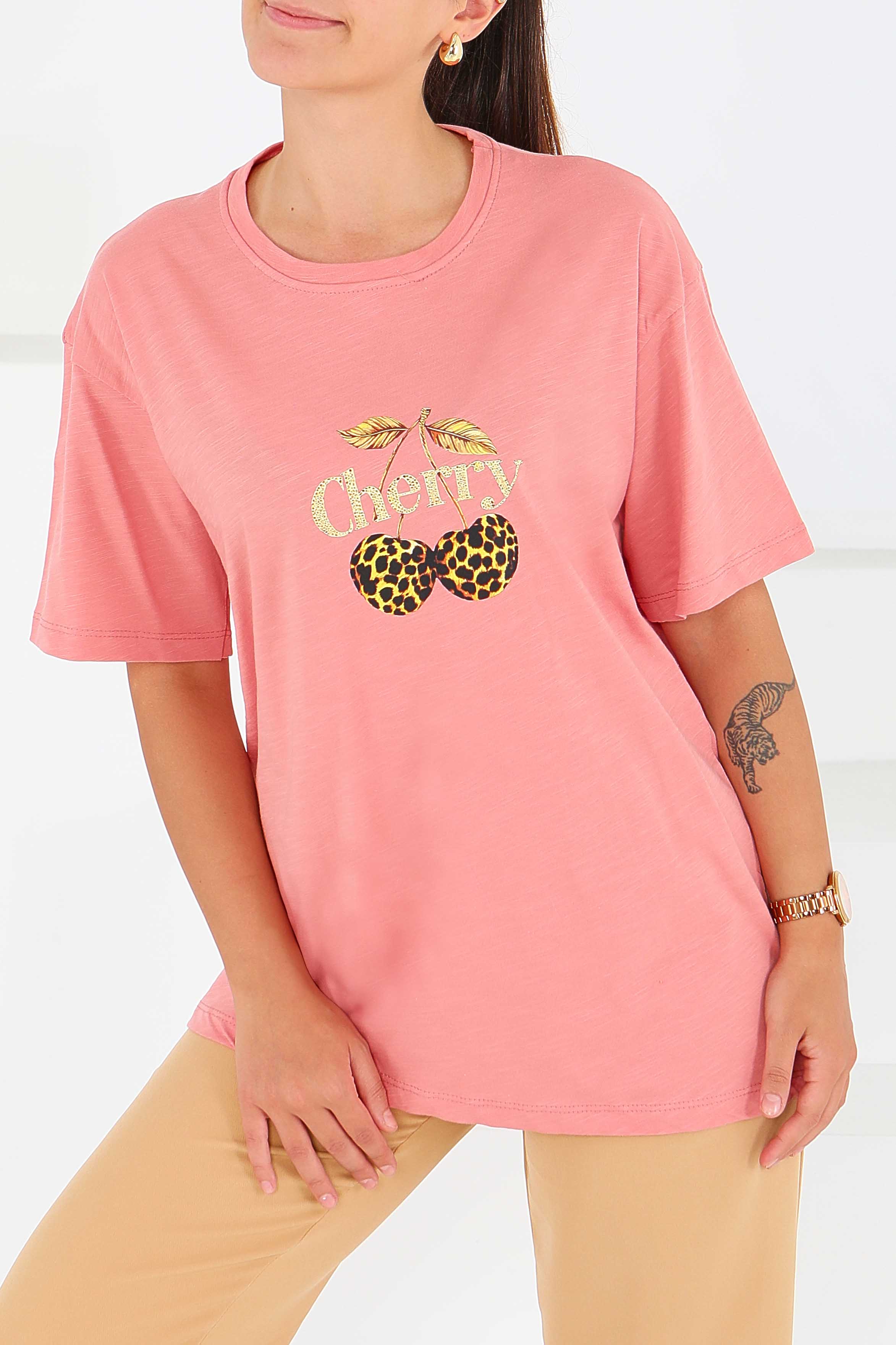 Baskılı Kısa Kollu T-Şhirt - 27575 - 2