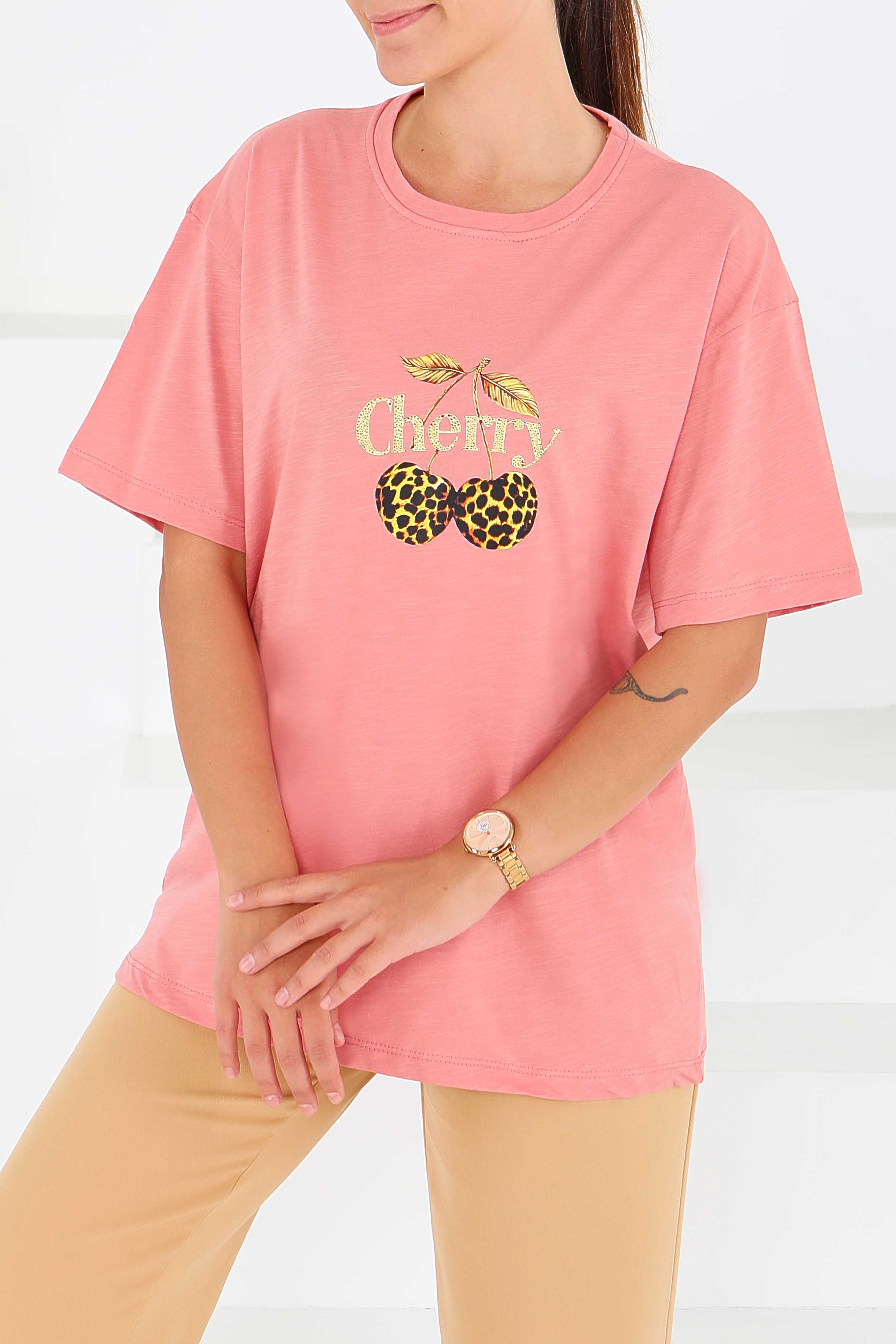 Baskılı Kısa Kollu T-Şhirt - 27575 - 3