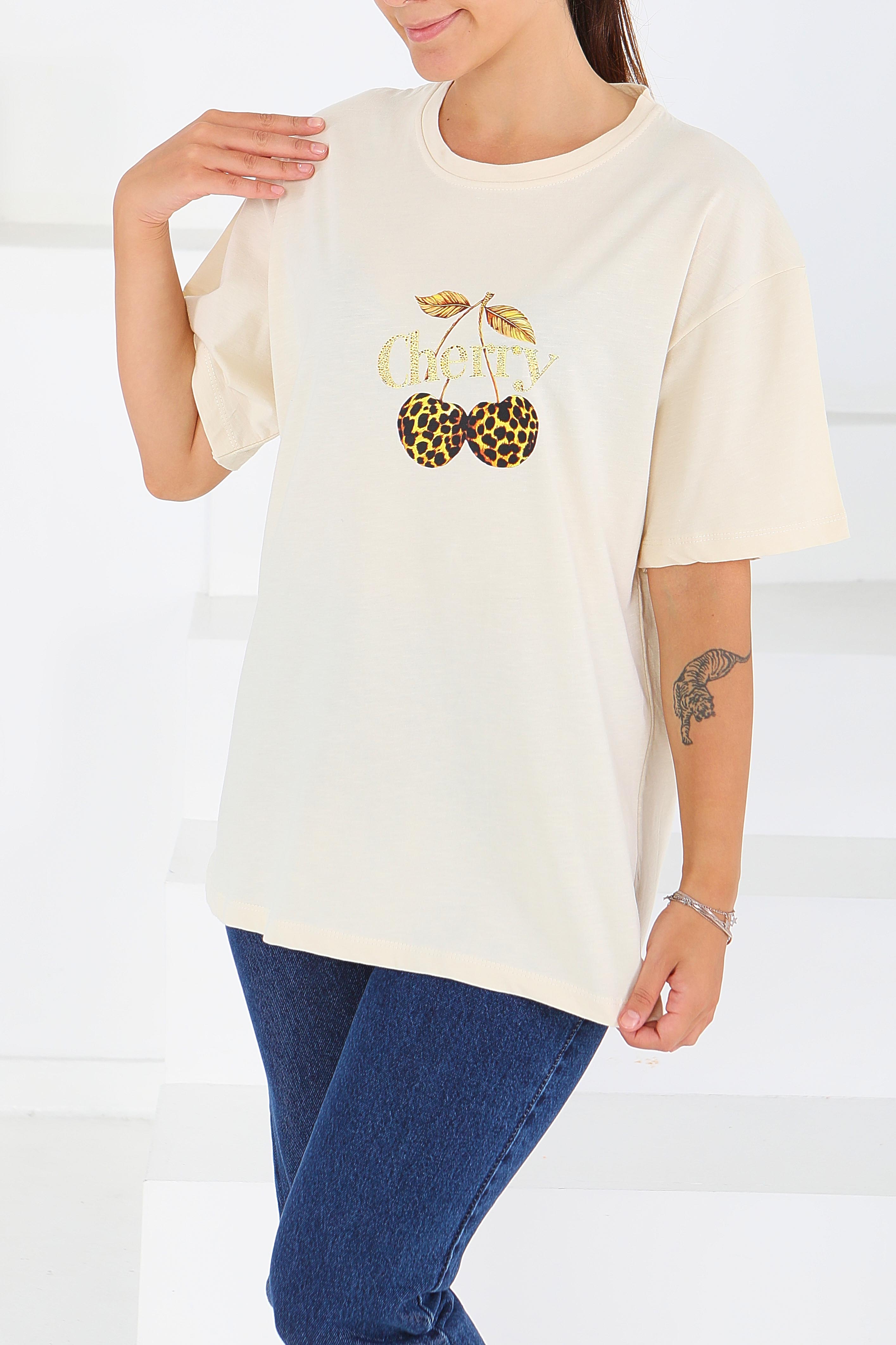 Baskılı Kısa Kollu T-Şhirt - 27575 - 1