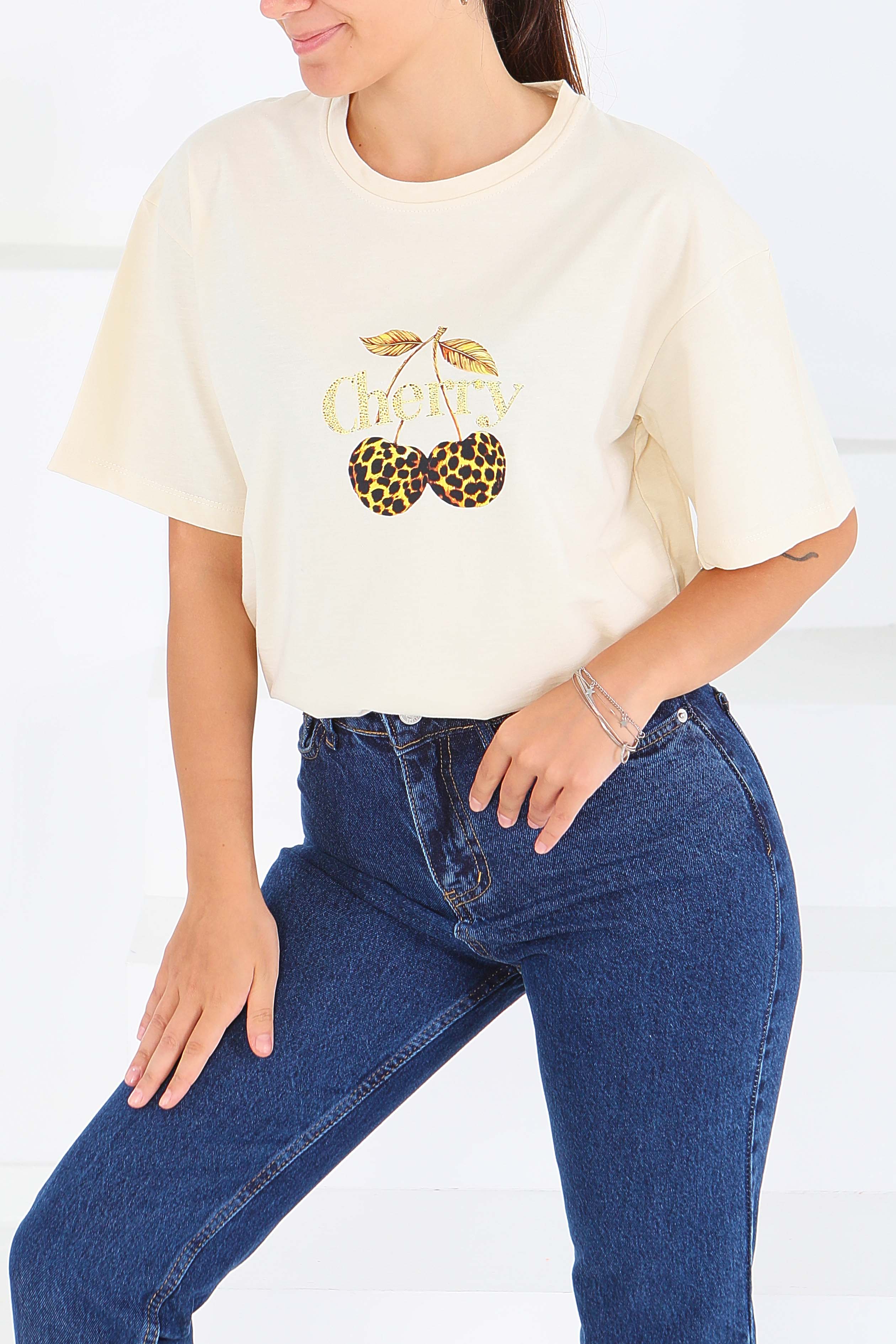 Baskılı Kısa Kollu T-Şhirt - 27575 - 2