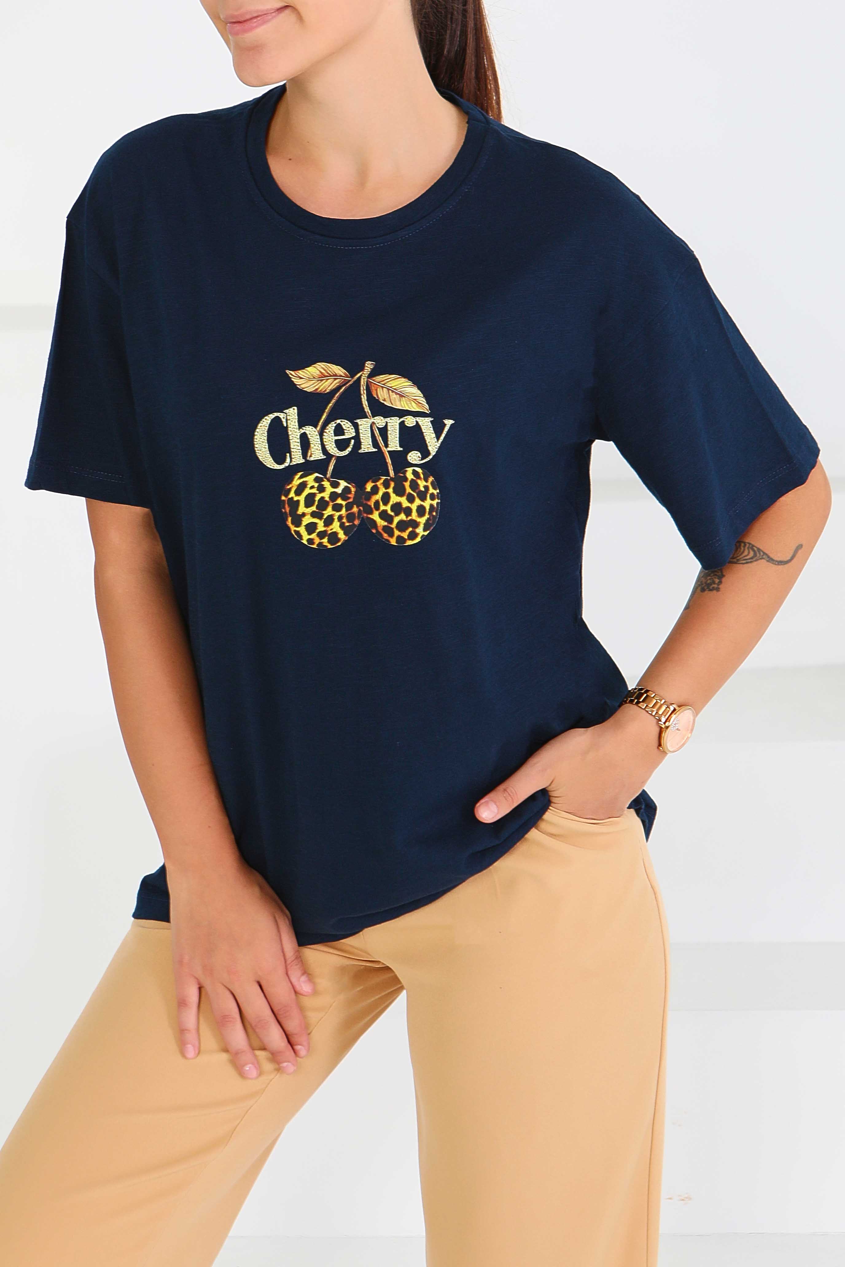 Baskılı Kısa Kollu T-Şhirt - 27575 - 1