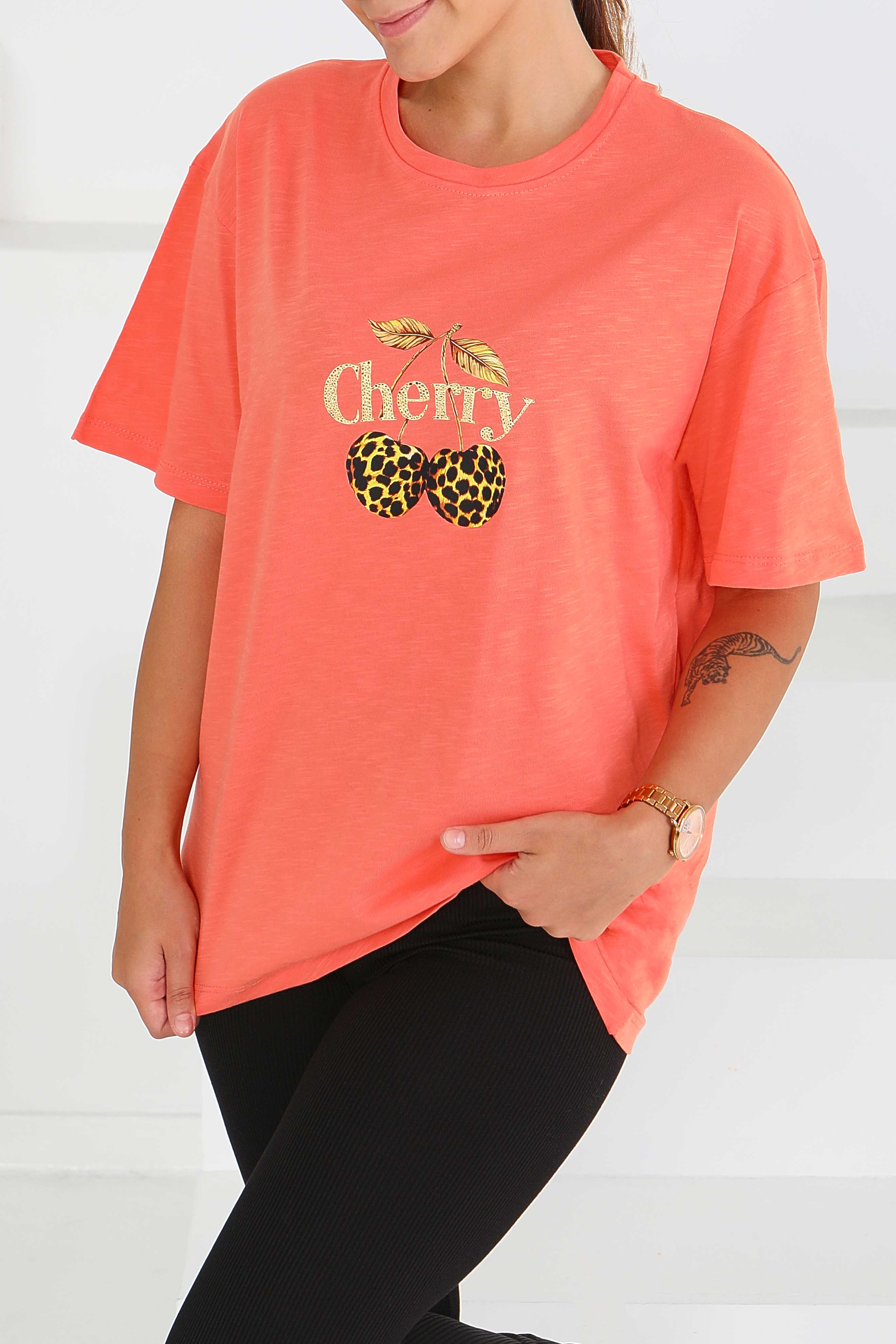 Baskılı Kısa Kollu T-Şhirt - 27575 - 1