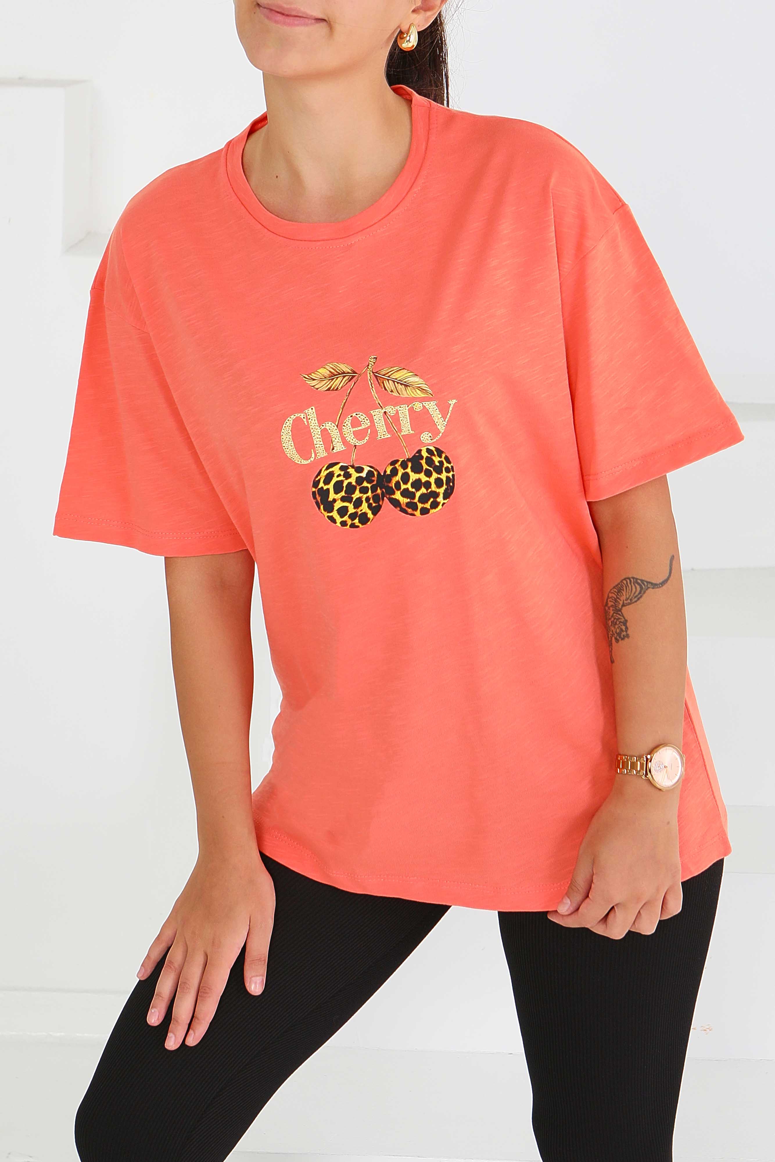 Baskılı Kısa Kollu T-Şhirt - 27575 - 2