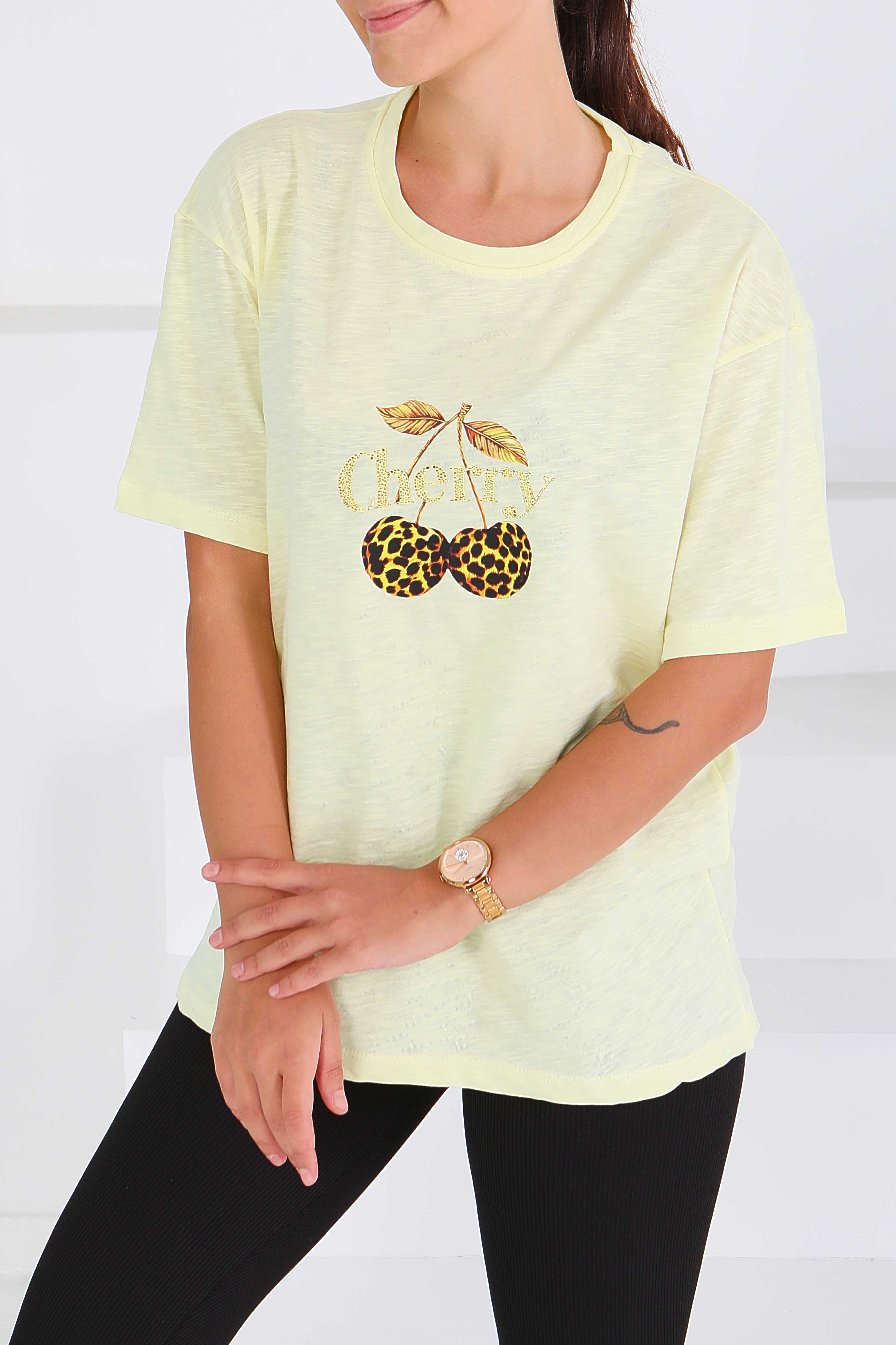 Baskılı Kısa Kollu T-Şhirt - 27575 - 1