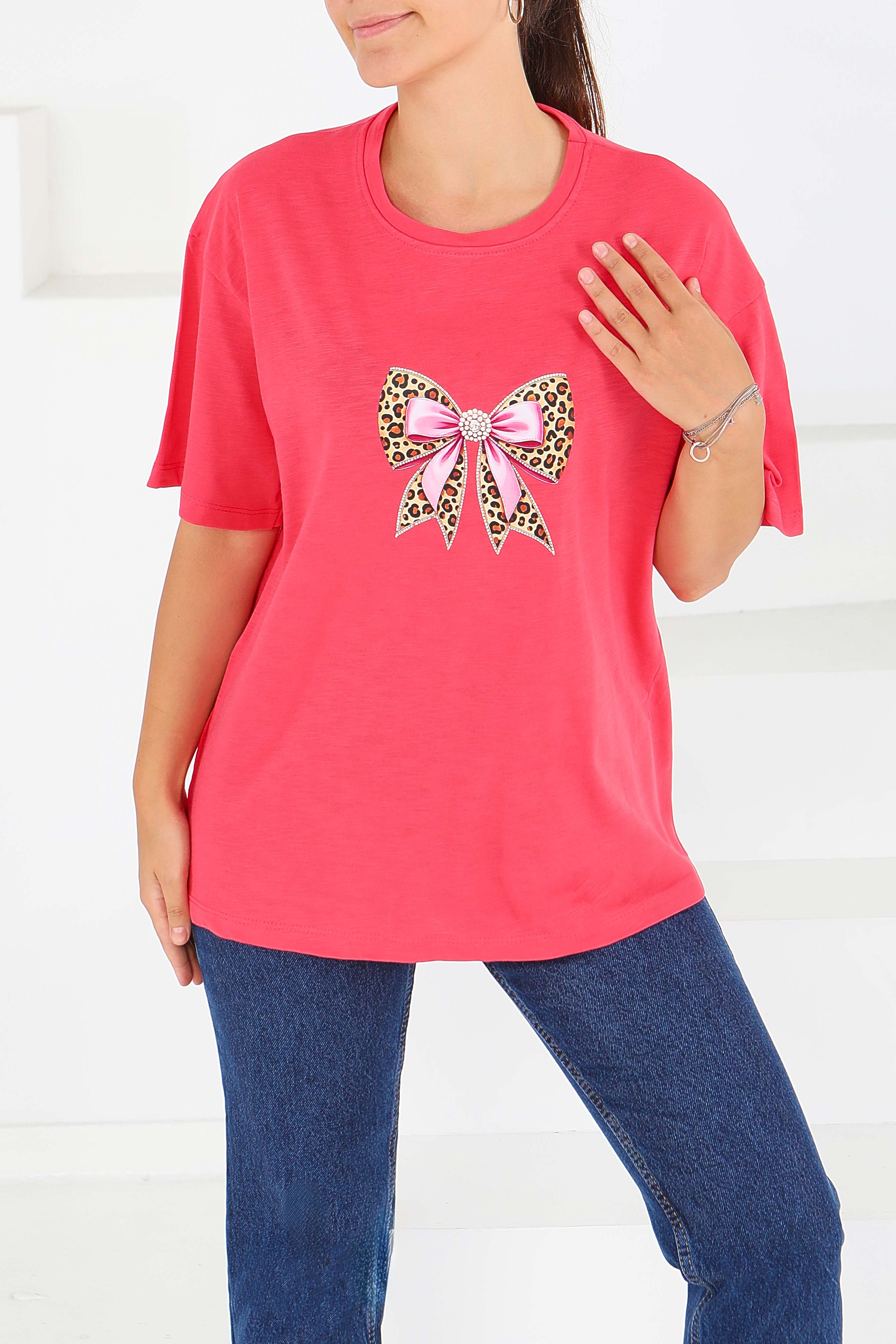 Baskılı Kısa Kollu T-Şhirt - 27576 - 1