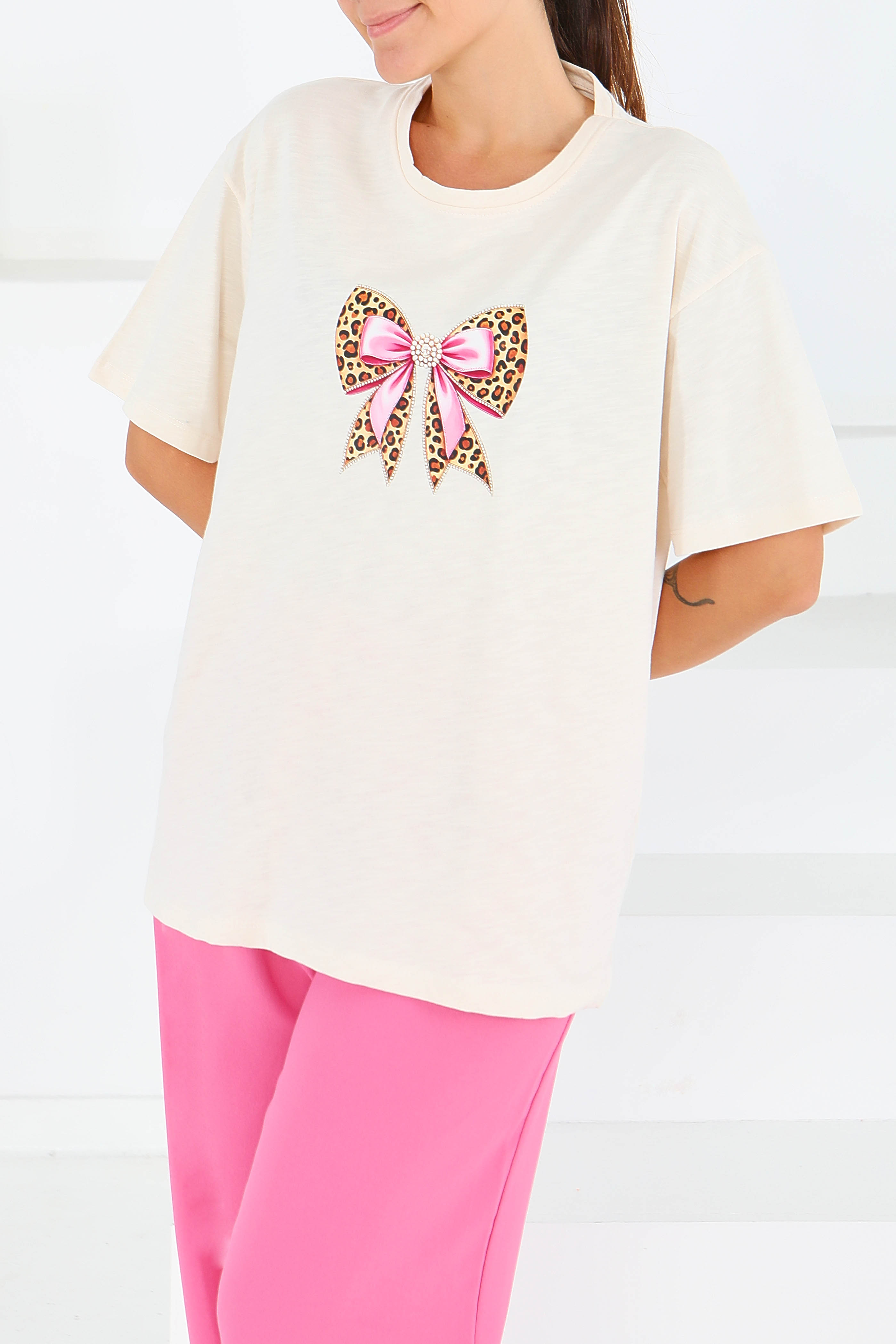 Baskılı Kısa Kollu T-Şhirt - 27576 - 3