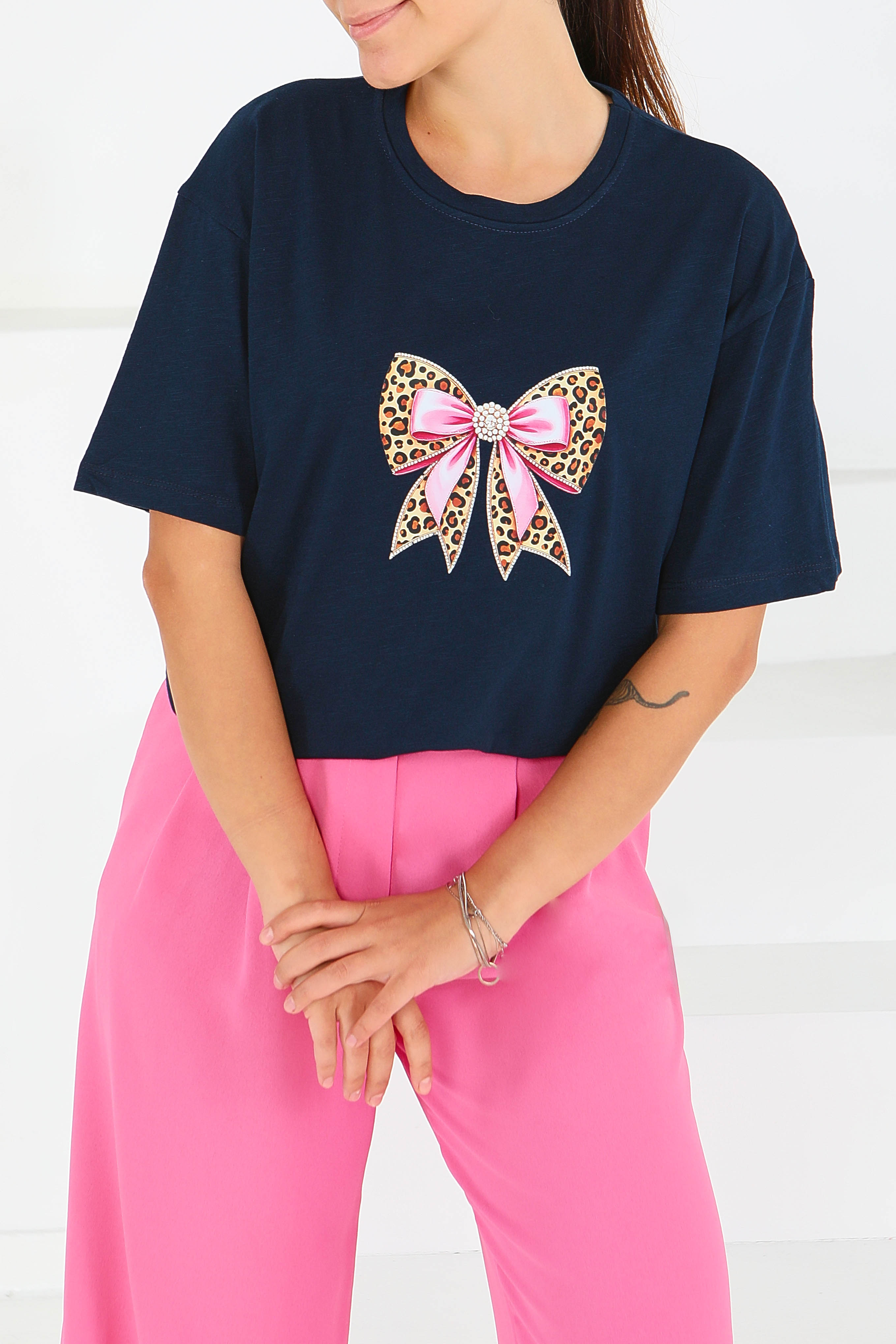 Baskılı Kısa Kollu T-Şhirt - 27576 - 1