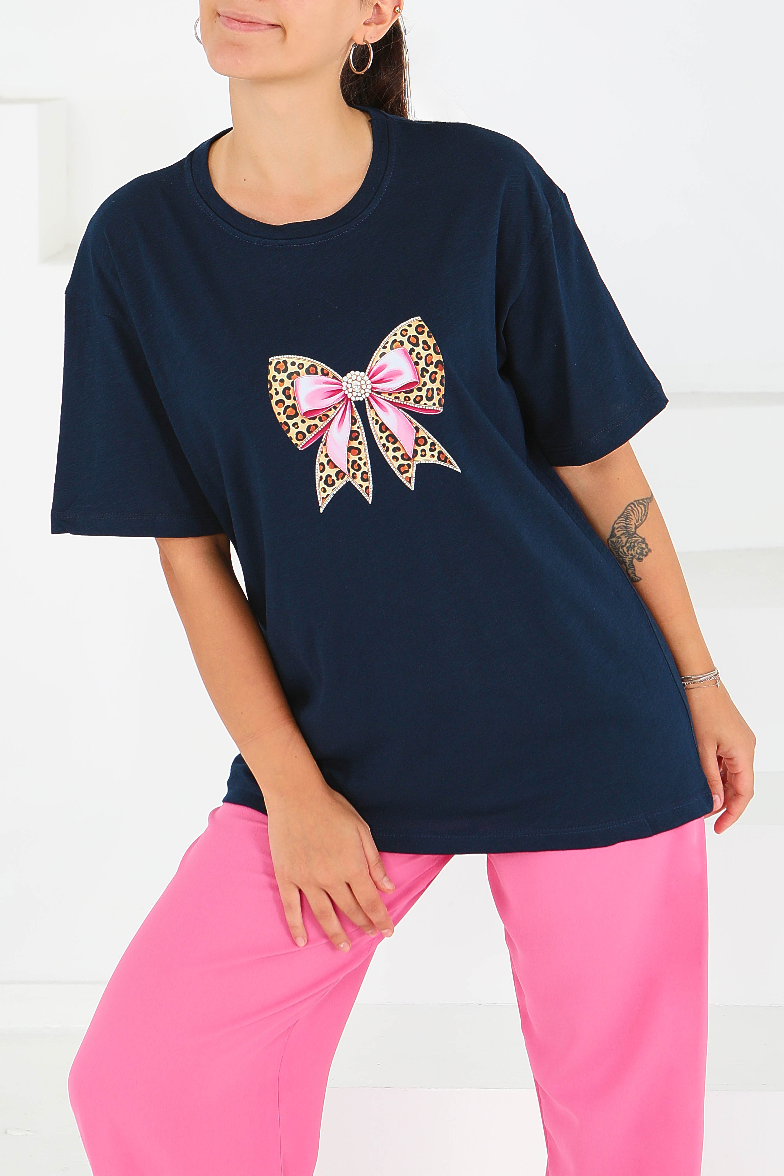 Baskılı Kısa Kollu T-Şhirt - 27576 - 3