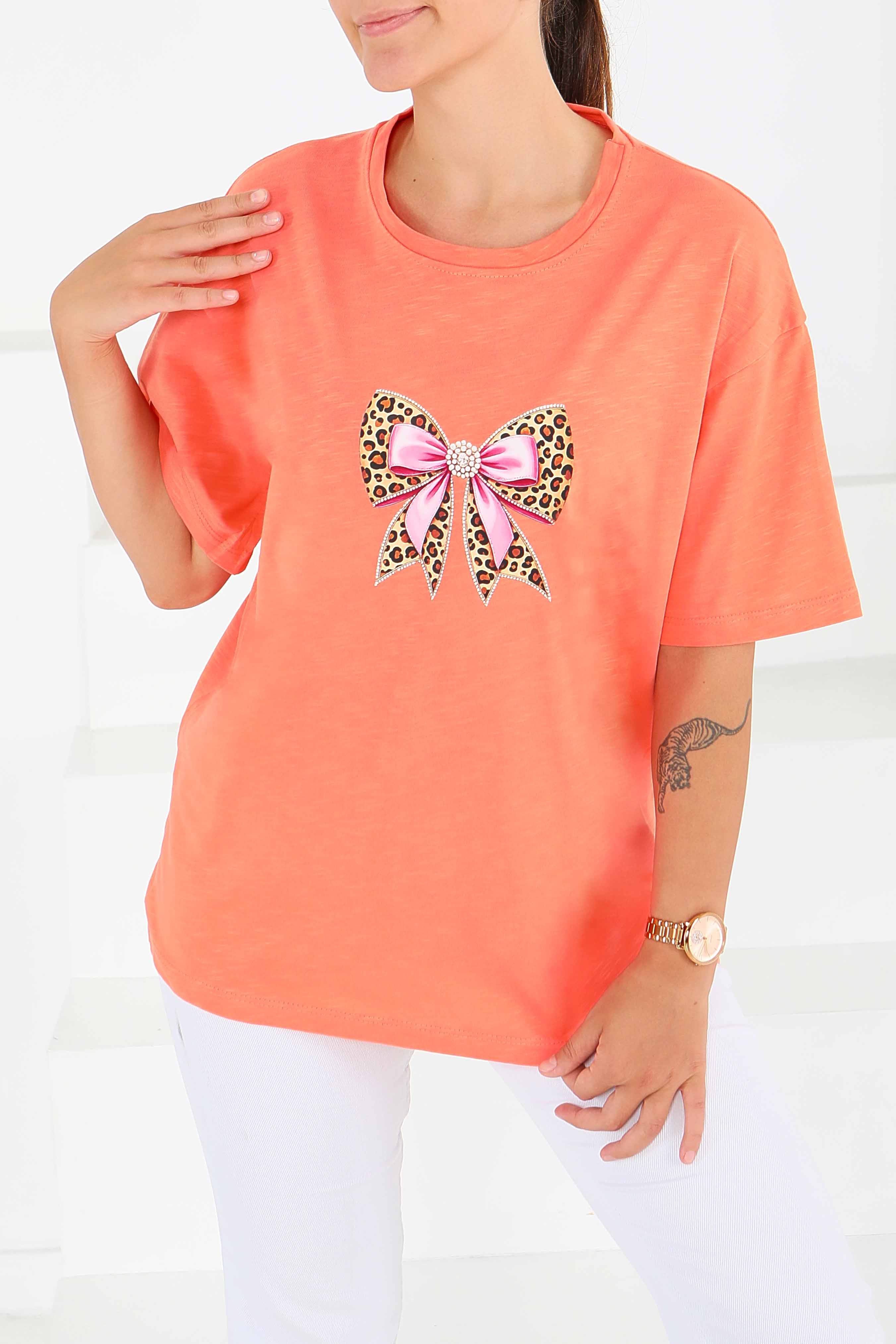 Baskılı Kısa Kollu T-Şhirt - 27576 - 3