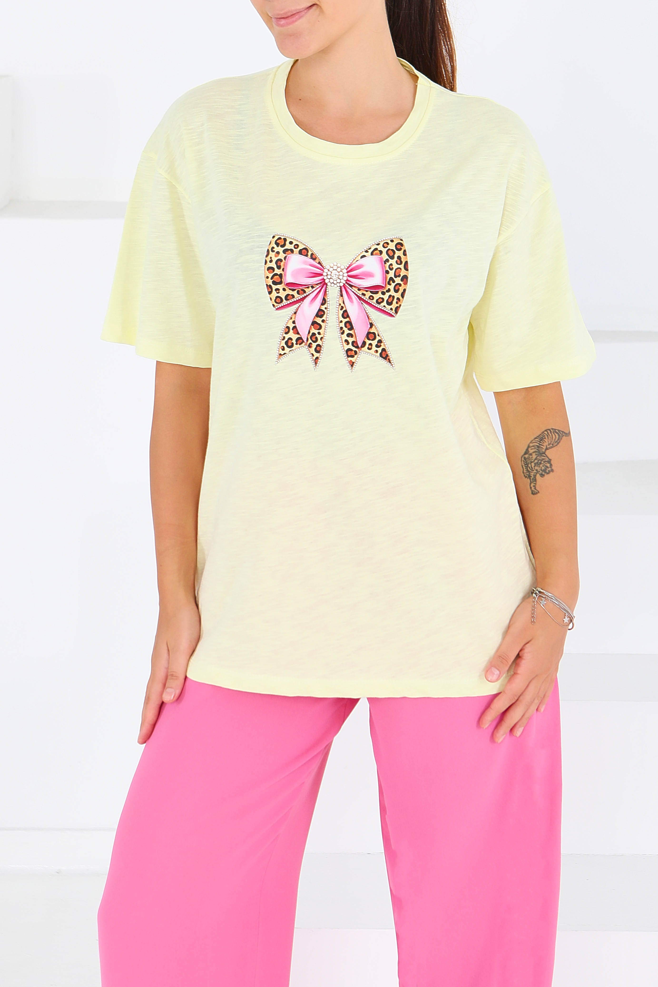 Baskılı Kısa Kollu T-Şhirt - 27576 - 1