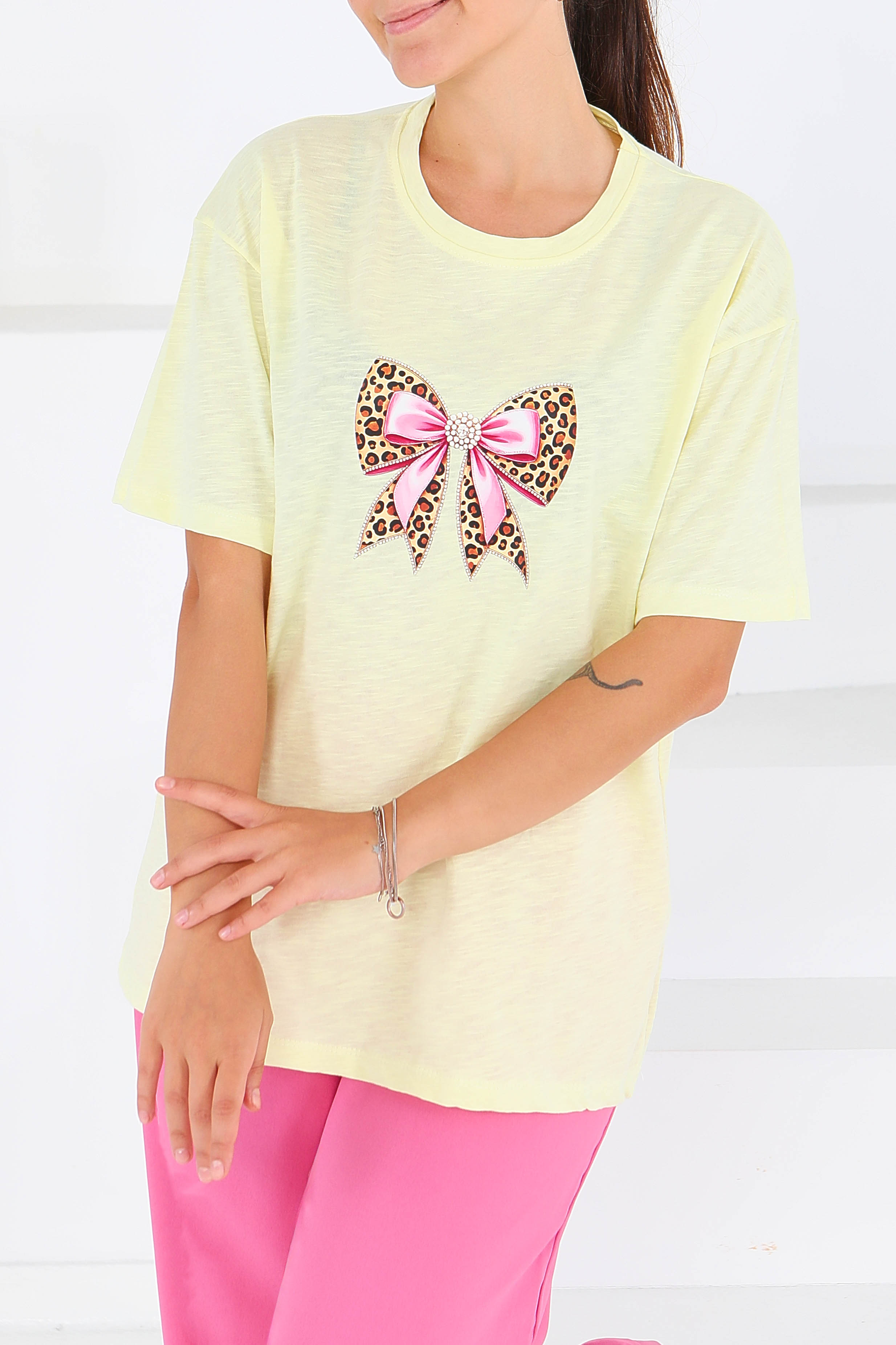 Baskılı Kısa Kollu T-Şhirt - 27576 - 3