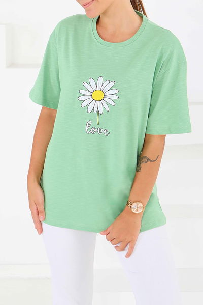 Baskılı Kısa Kollu T-Şhirt - 27577 